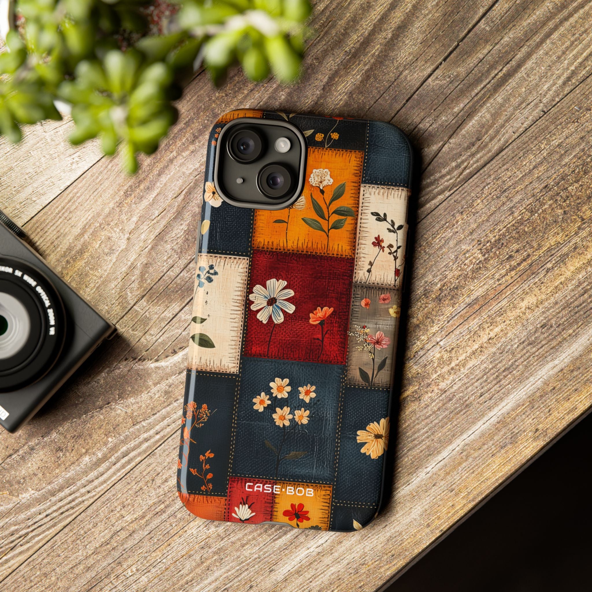 Patchwork Blooms iPhone 15 Plus Case - Tough