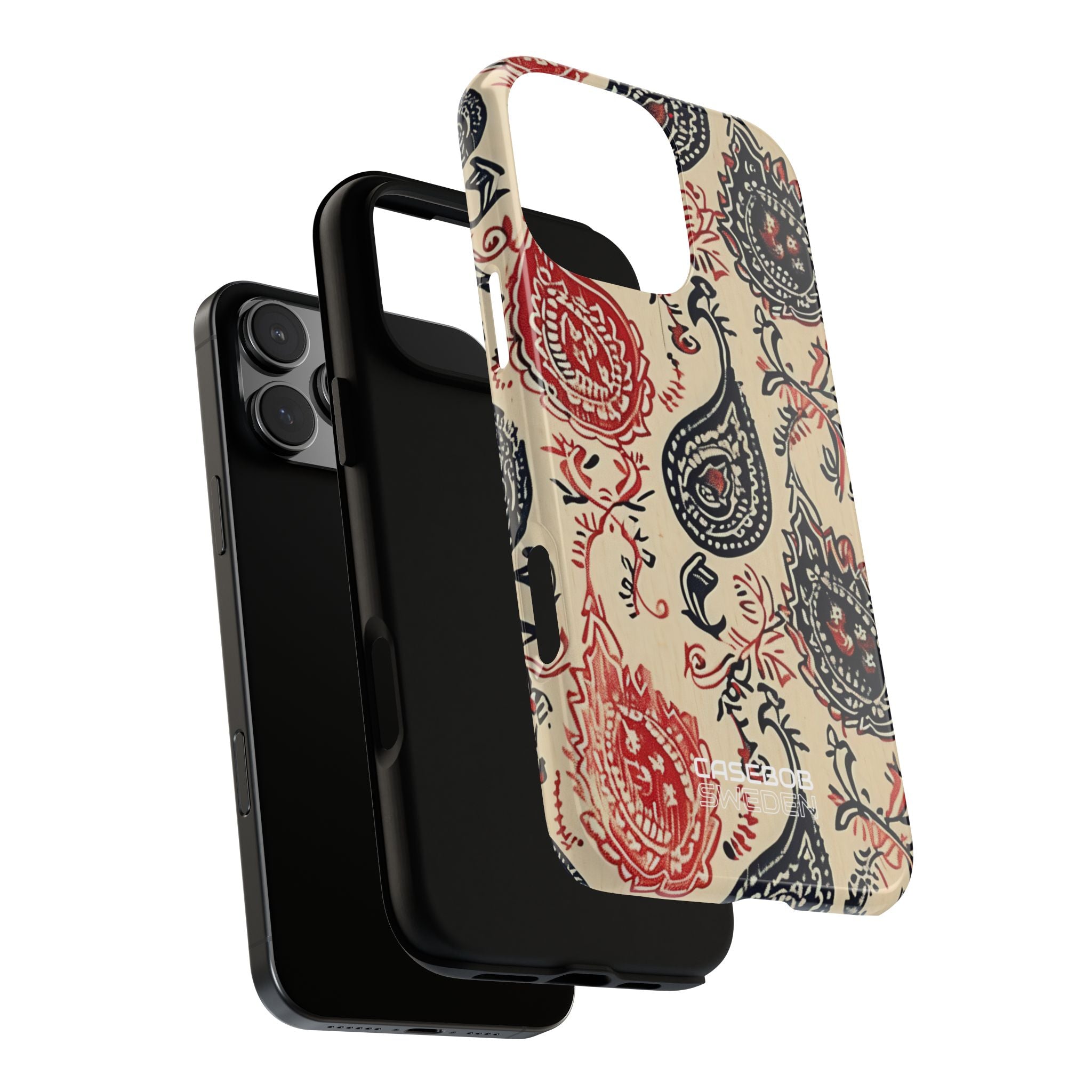 Navy Paisley Swirl iPhone 16 - Tough