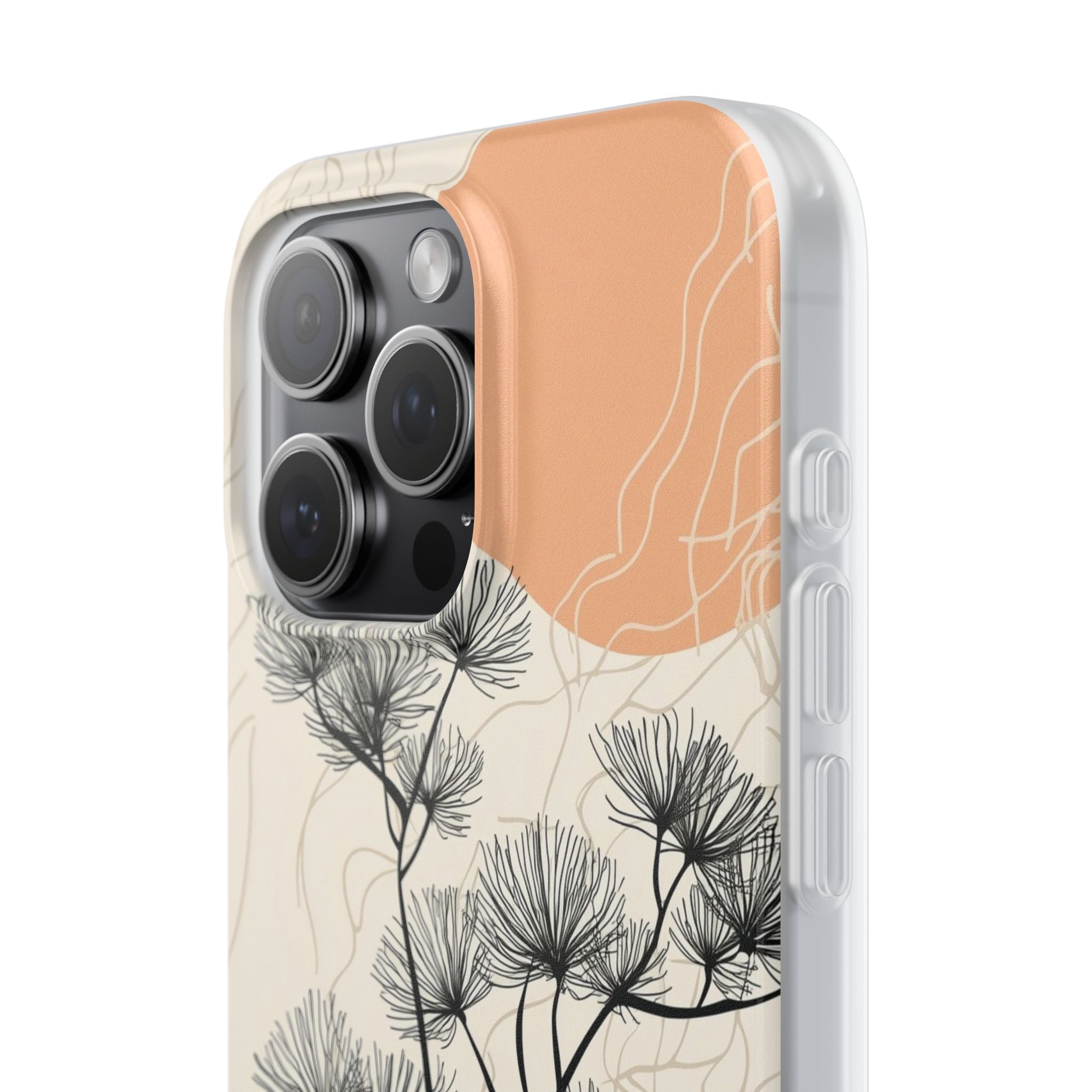 Spiky Tree Sunset iPhone 15 Pro Max Case - Soft