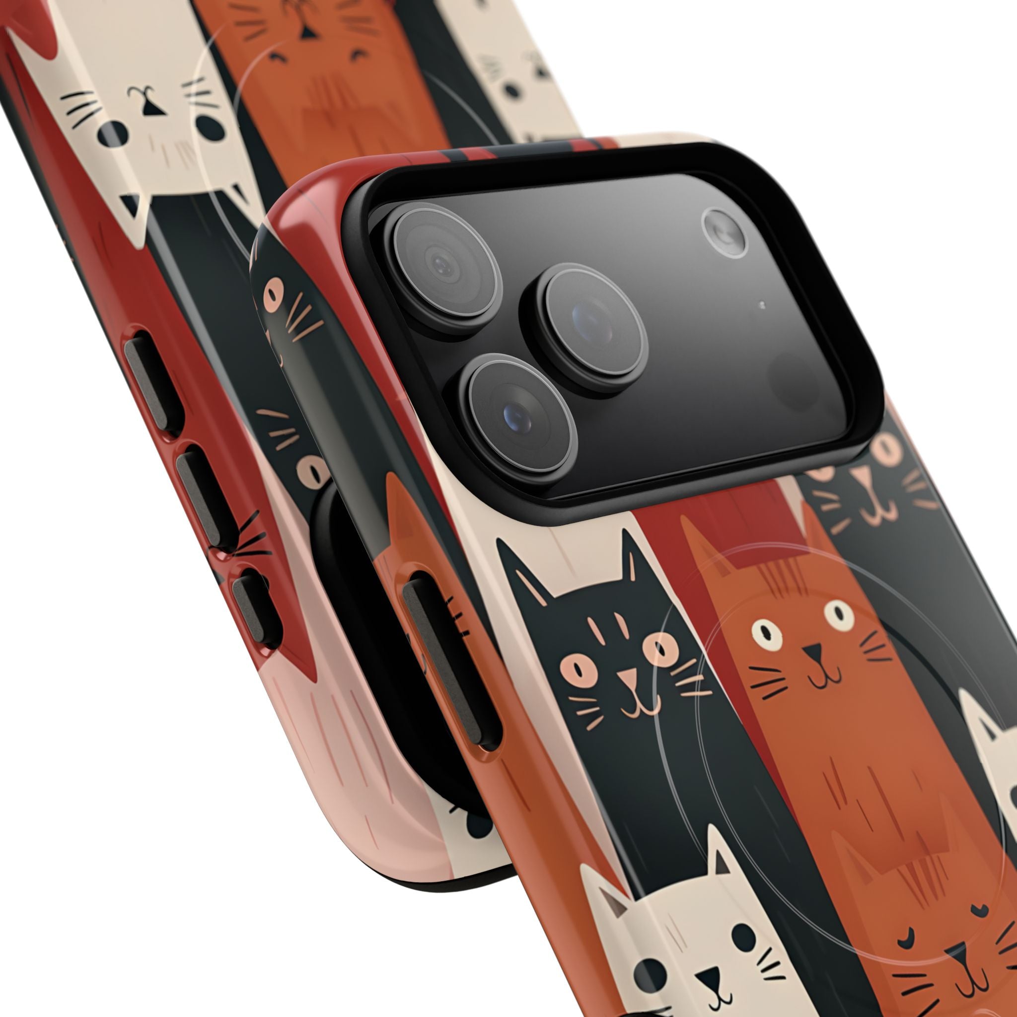 Elongated Cats Black iPhone 17 Pro Max Case - Tough+