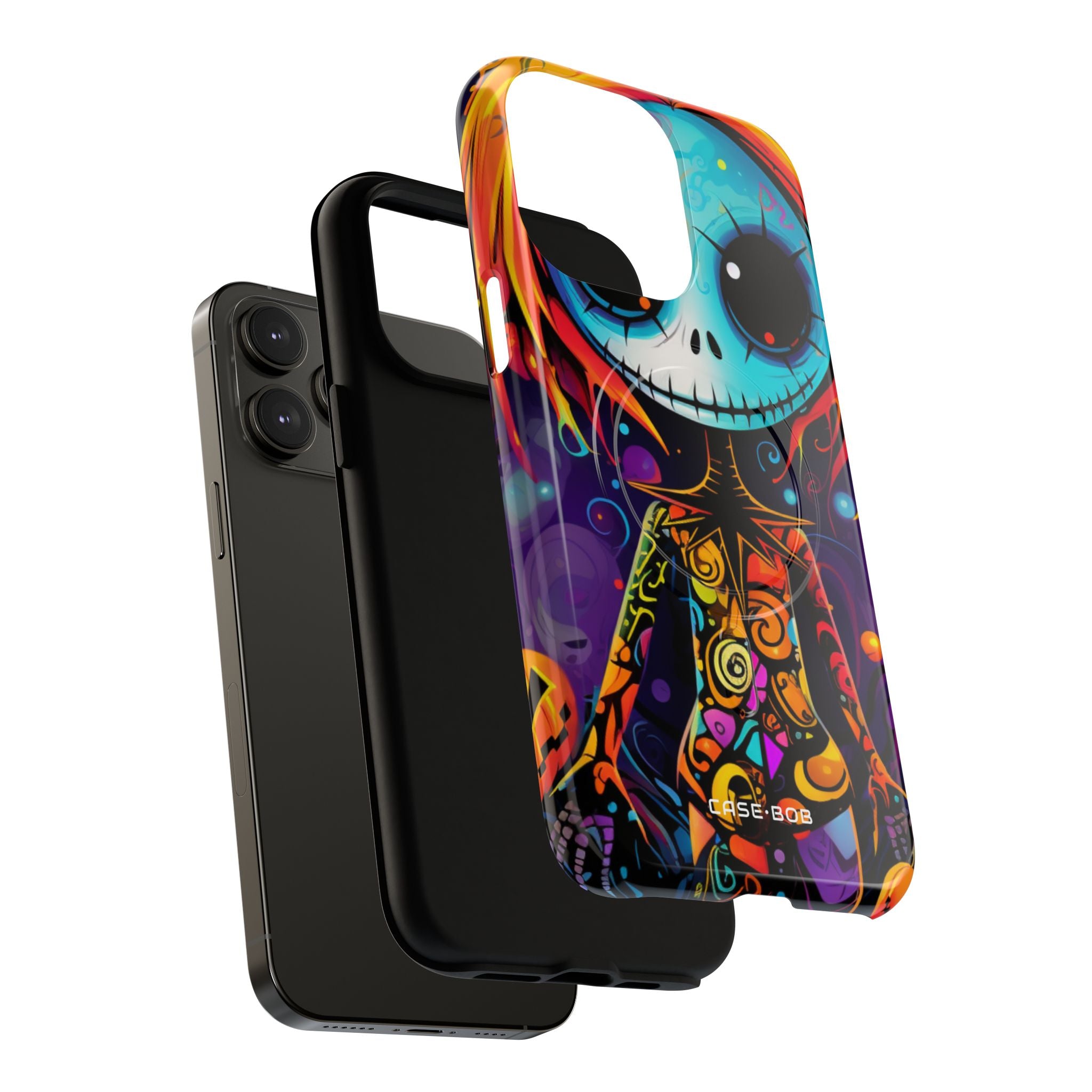 Blue Skull Swirl iPhone 14 Pro Max Case - Tough+