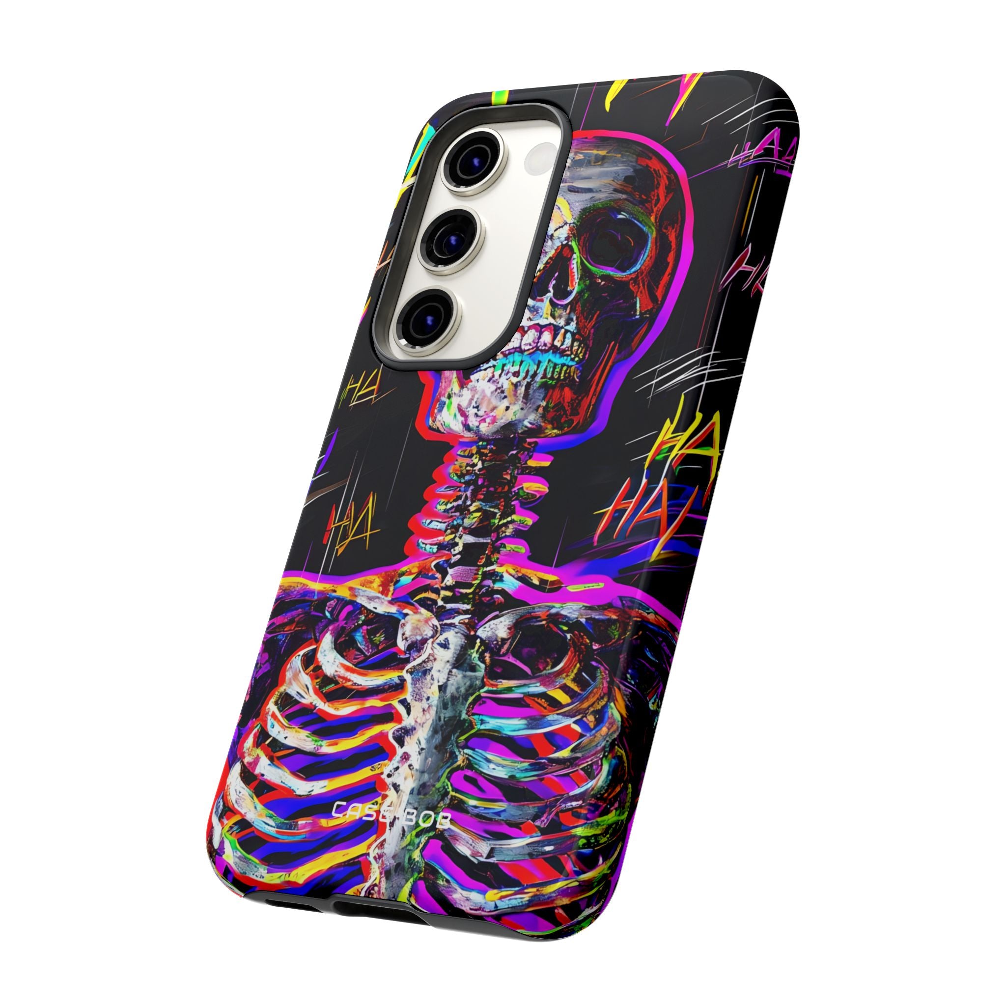 Neon Skeleton Laugh Samsung S23 Case - Tough