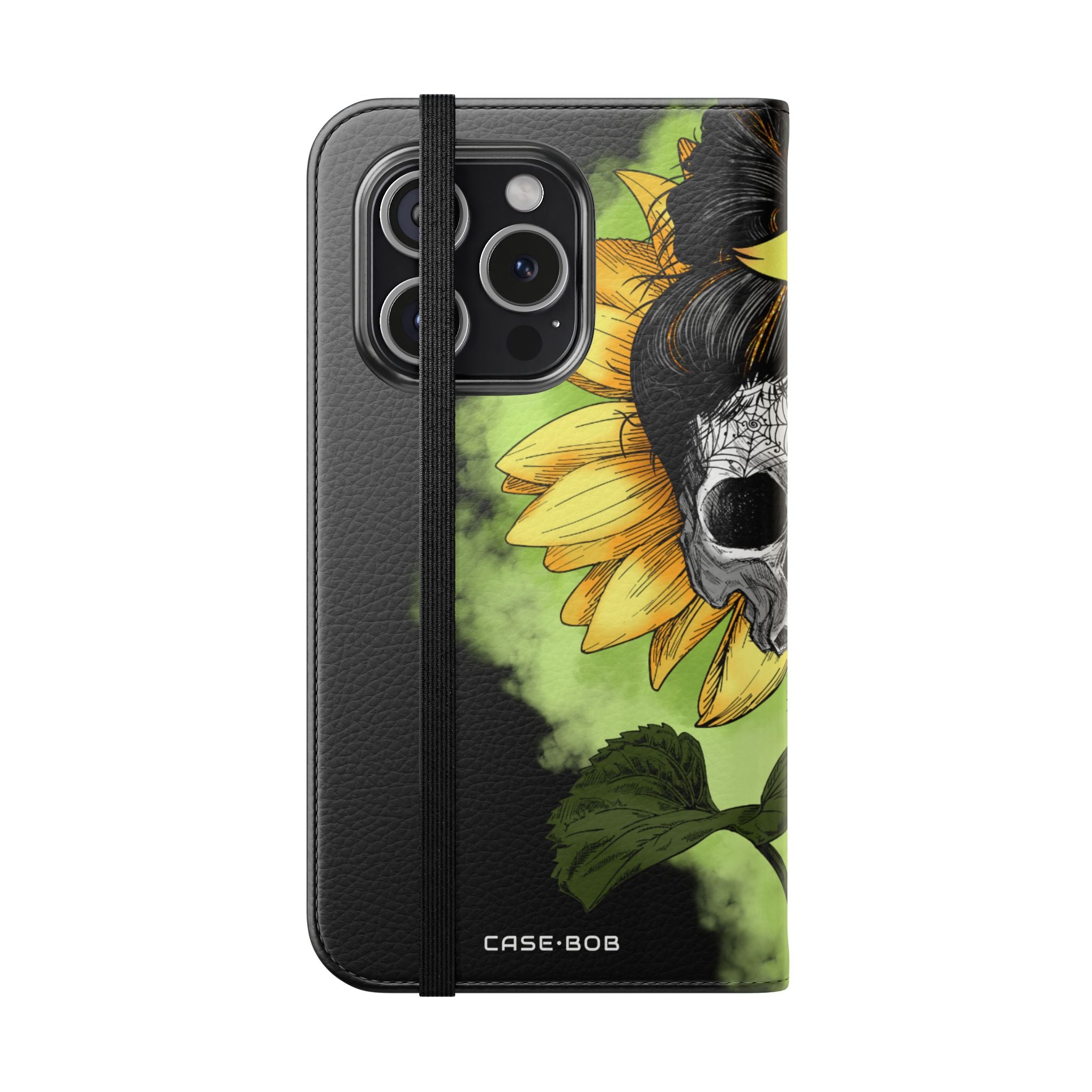 Skull Sunflower - iPhone 15 Pro Case - Wallet