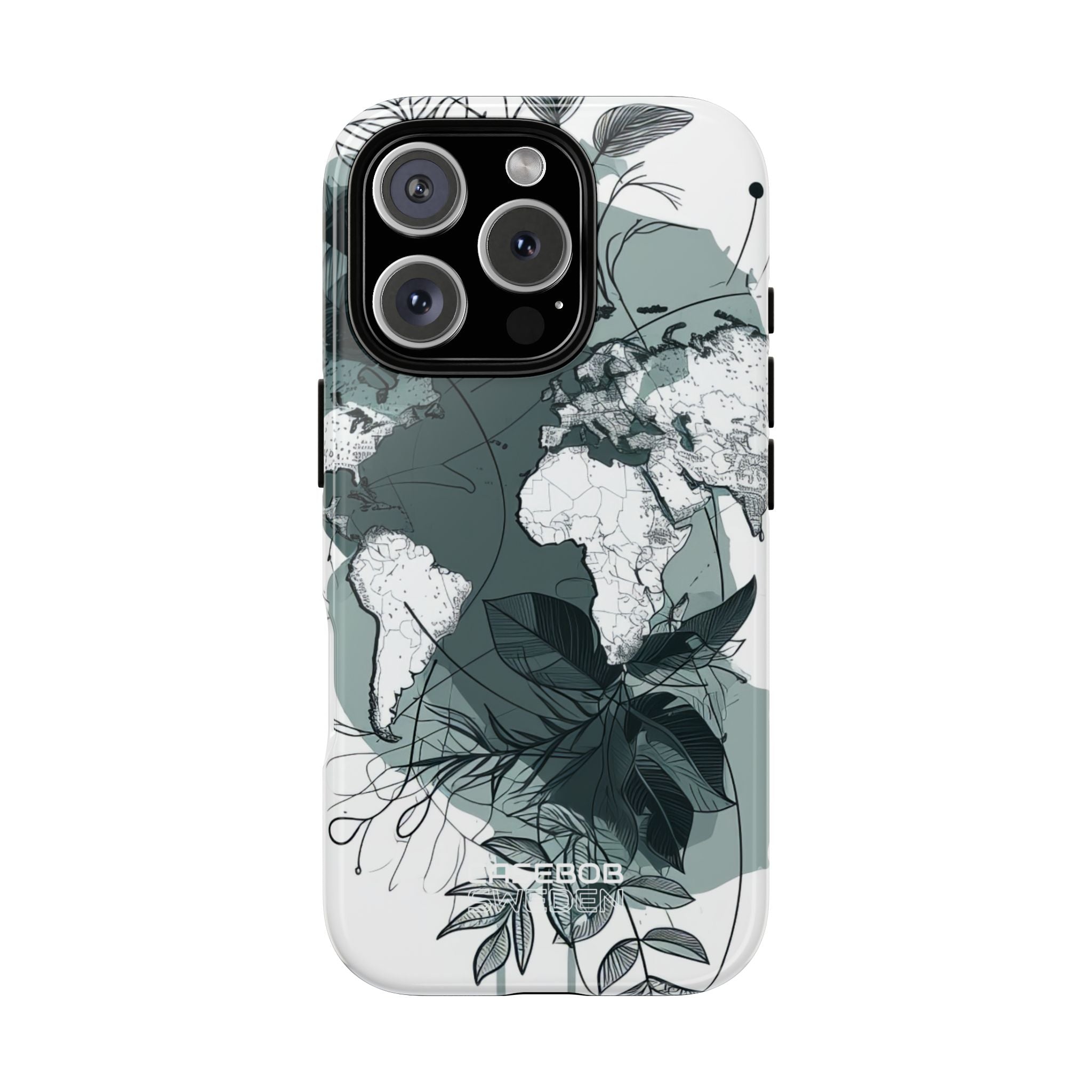 Botanische Weltkarte iPhone 16 - Robust