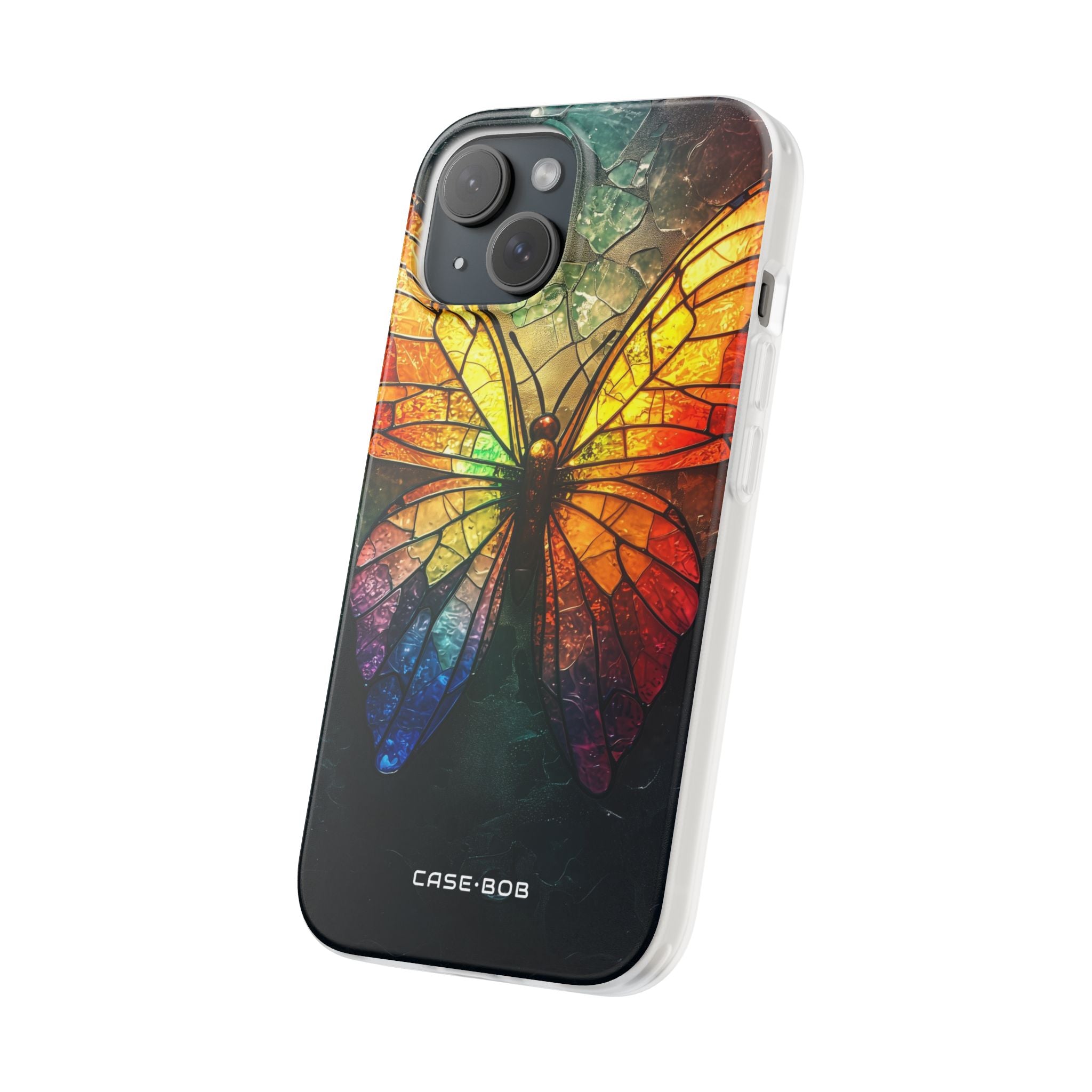 Stained Glass Butterfly iPhone 15 Case - Soft