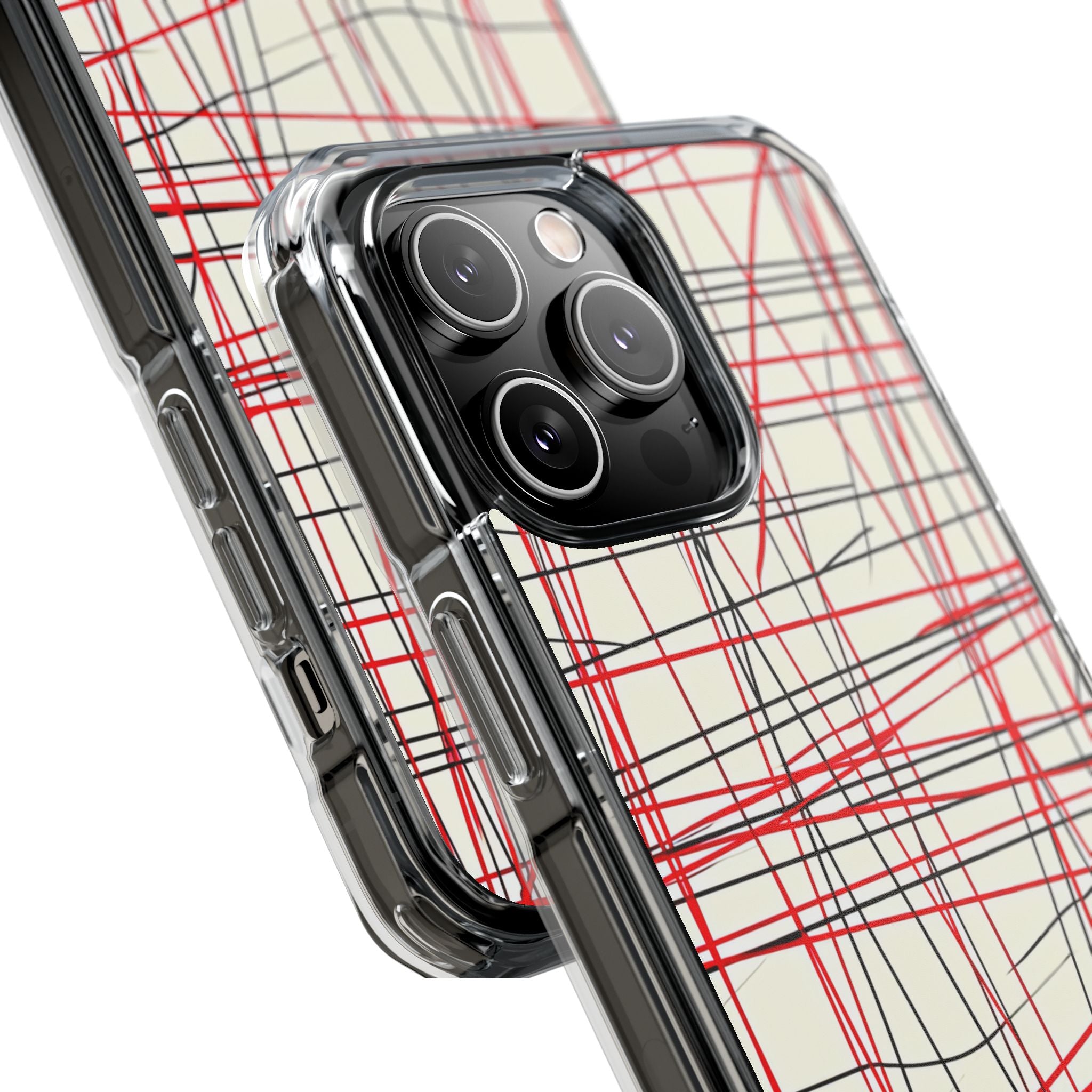 Crimson Wire Tangle iPhone 14 - Impact Clear+