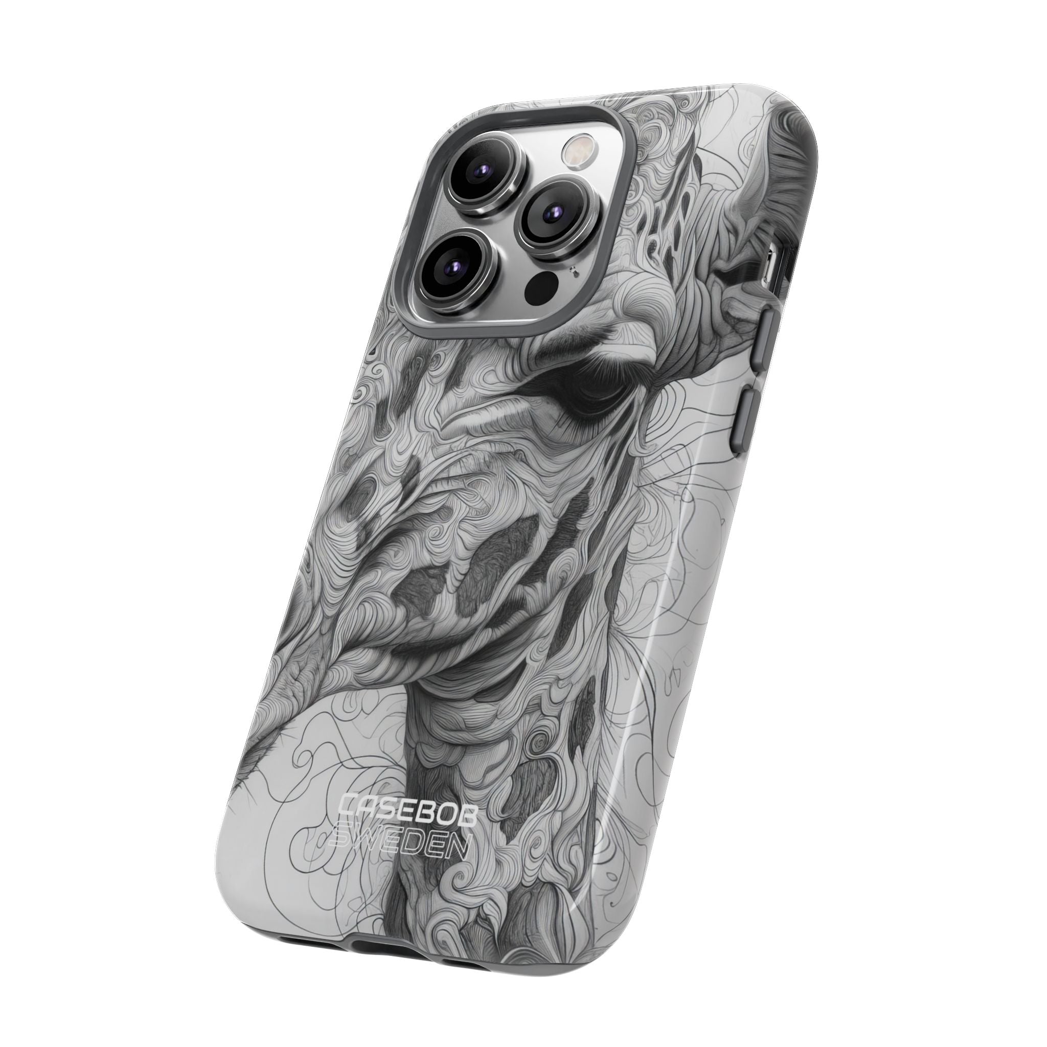 Swirling Giraffe Art iPhone 14 - Tough