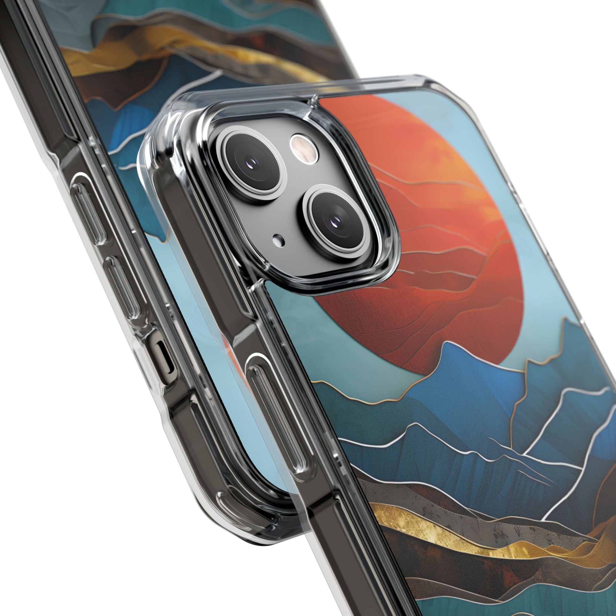 Sunset Geometry Waves iPhone Case - Impact