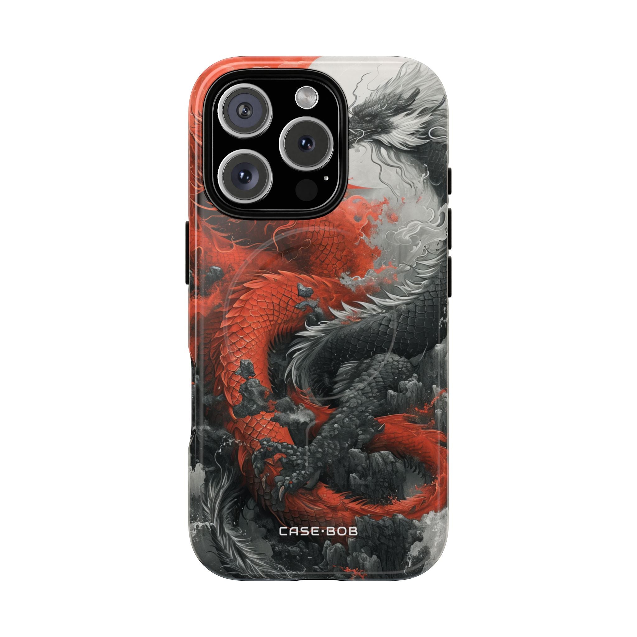 Twin Dragons Crimson iPhone 16 Pro Case - Tough+