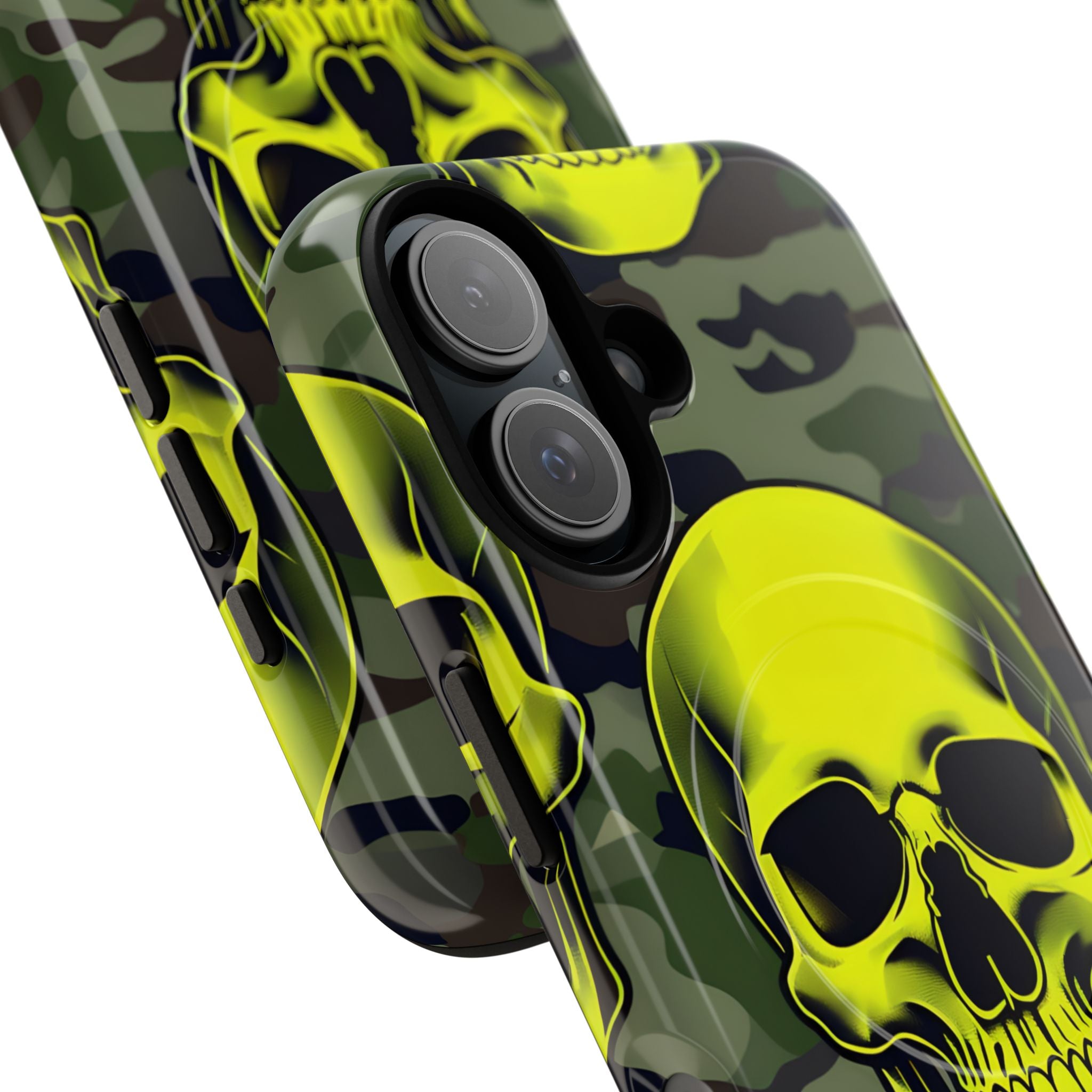 Neon Skull Camo iPhone 16 Case - Tough+
