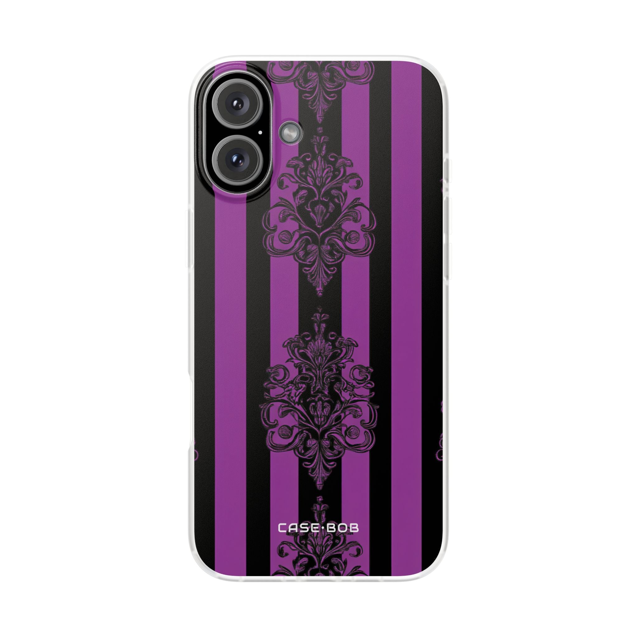 Damask Elegance Purple iPhone 16 Plus Case - Soft