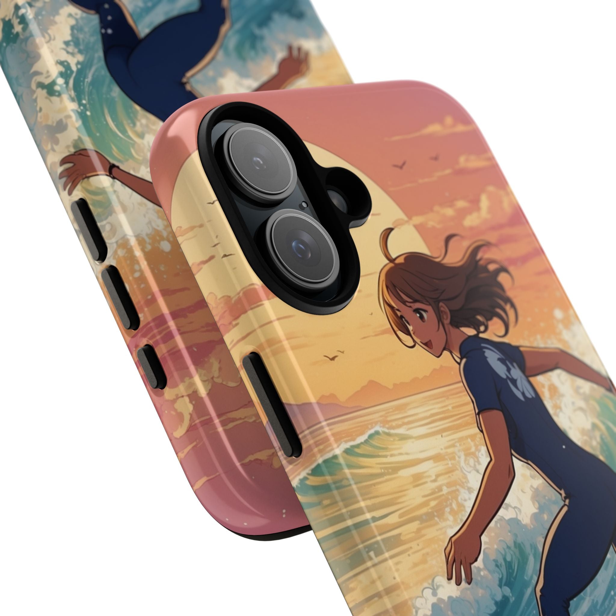 Surfing Into Sunset - iPhone Case