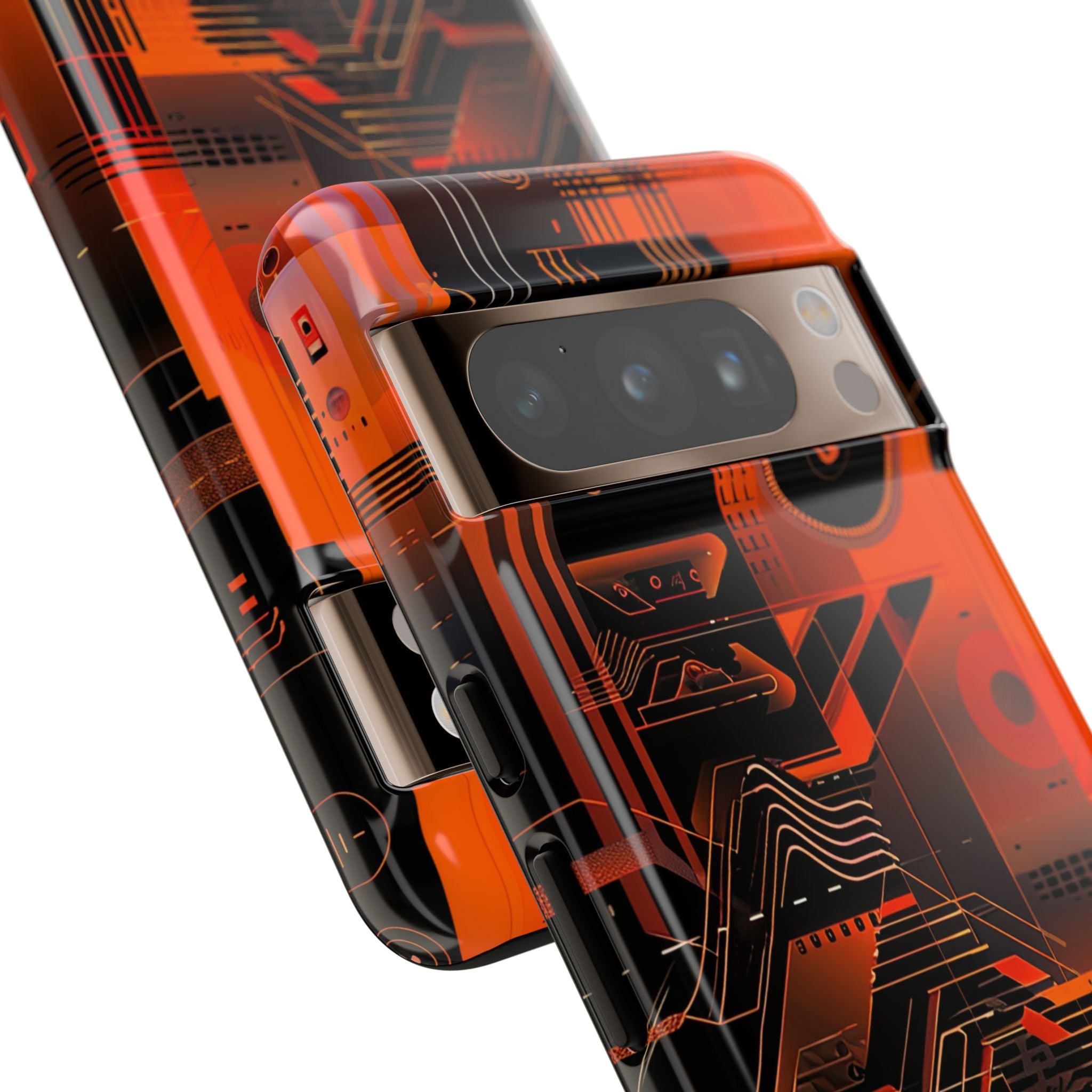Orange Circuit Dreams Google Pixel 8 - Resistente