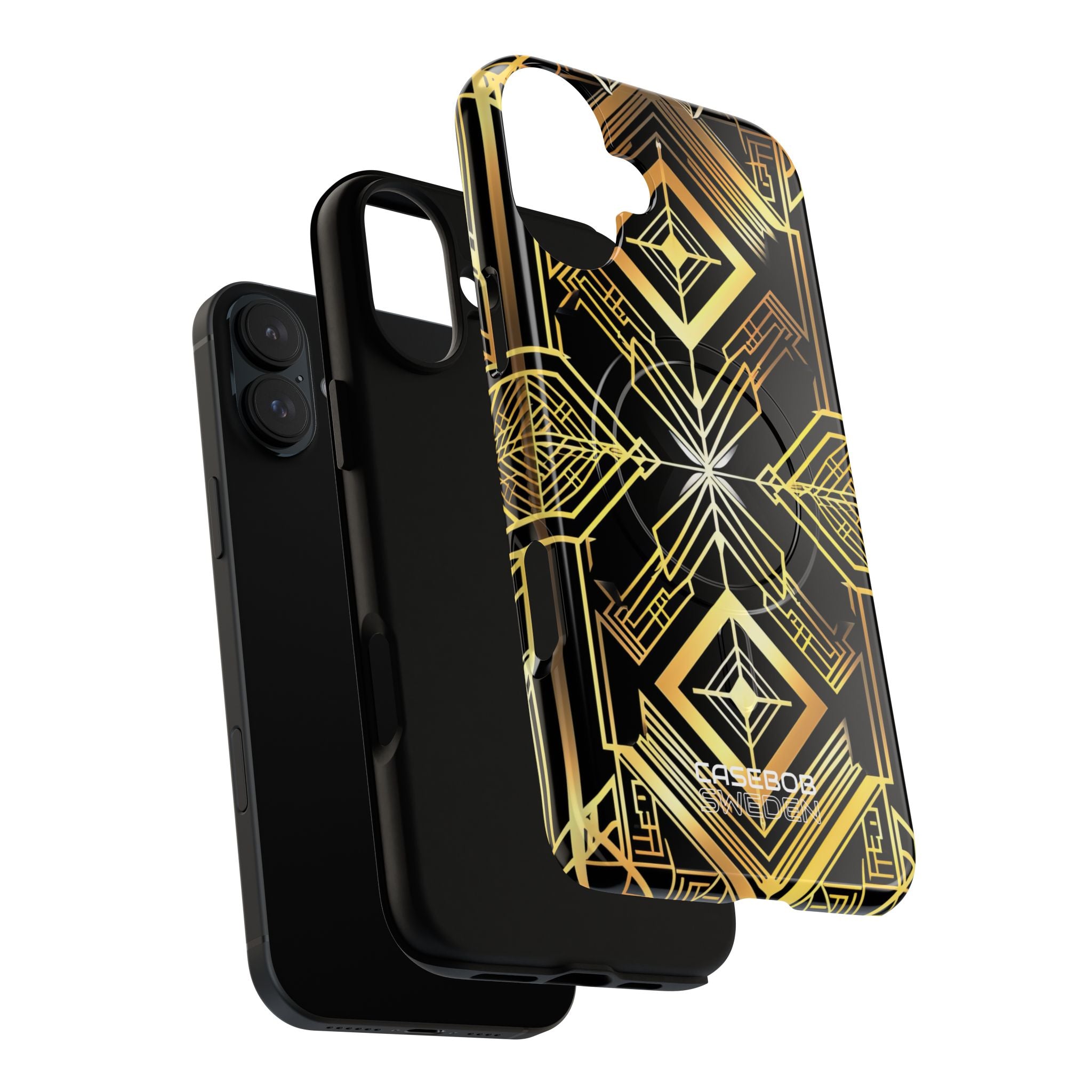 Golden Geometric Symphony iPhone 16 - Tough+
