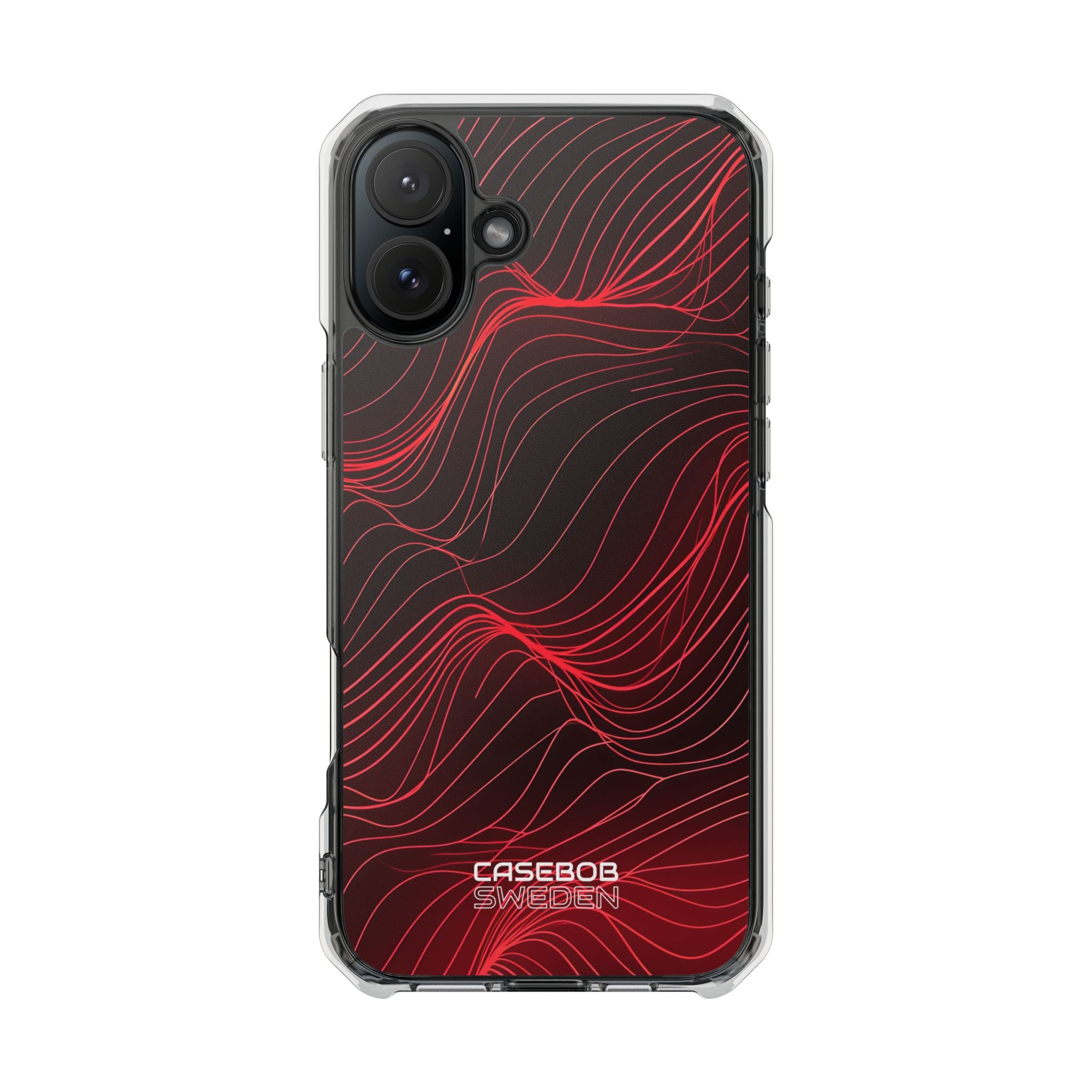 Crimson Waveform Flow iPhone 16 - Impact Clear+