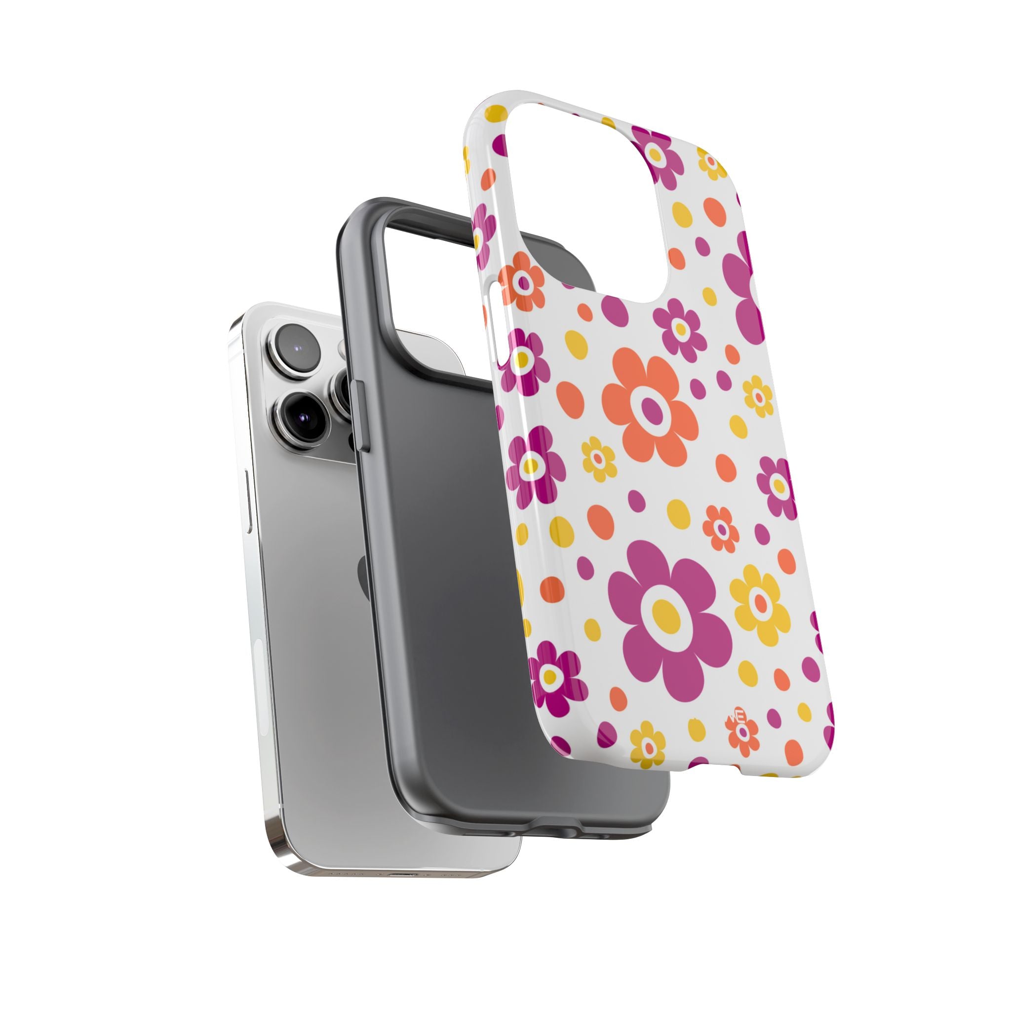 Retro Floral Playfulness - iPhone Case