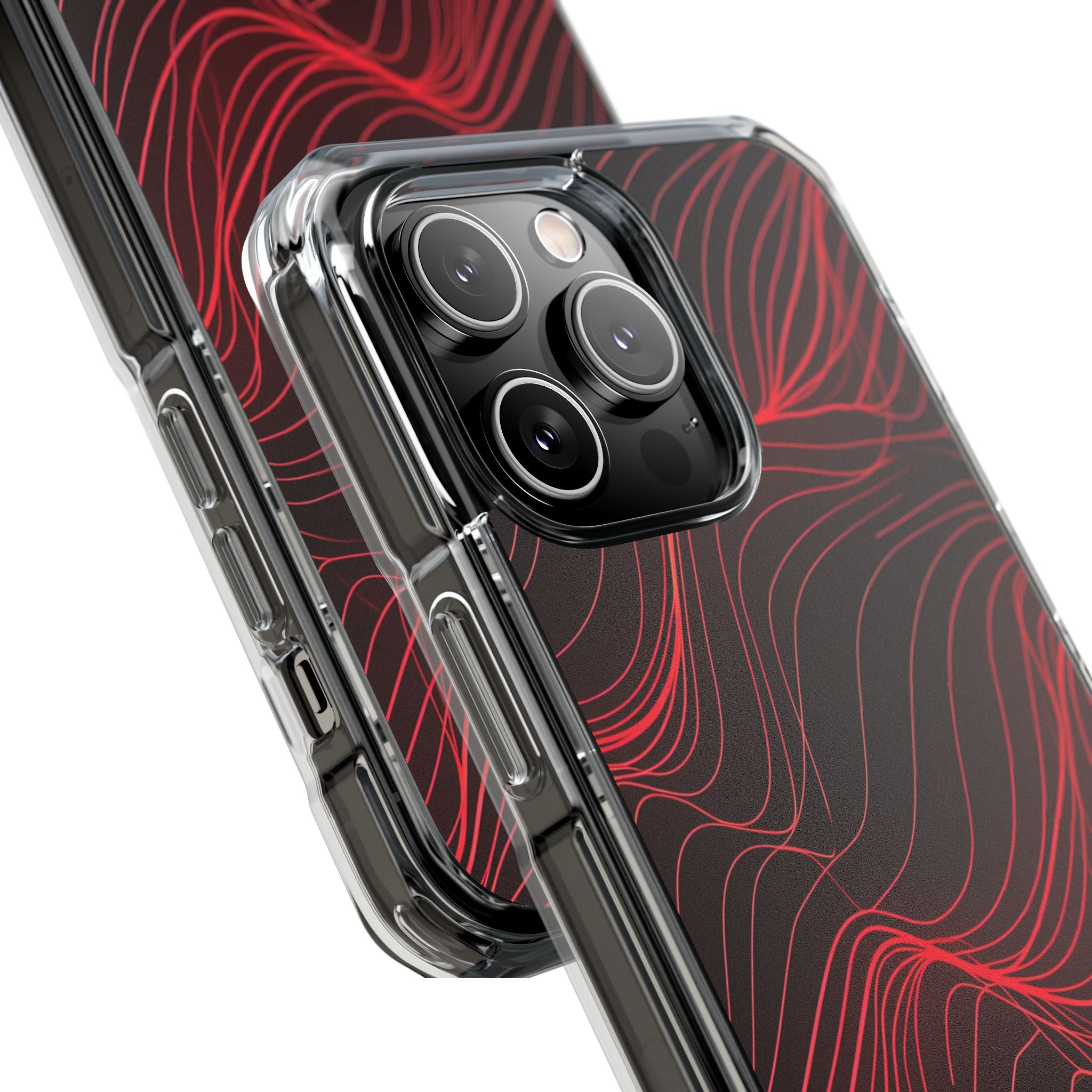 Crimson Waveform Flow iPhone 14 - Impact Clear+