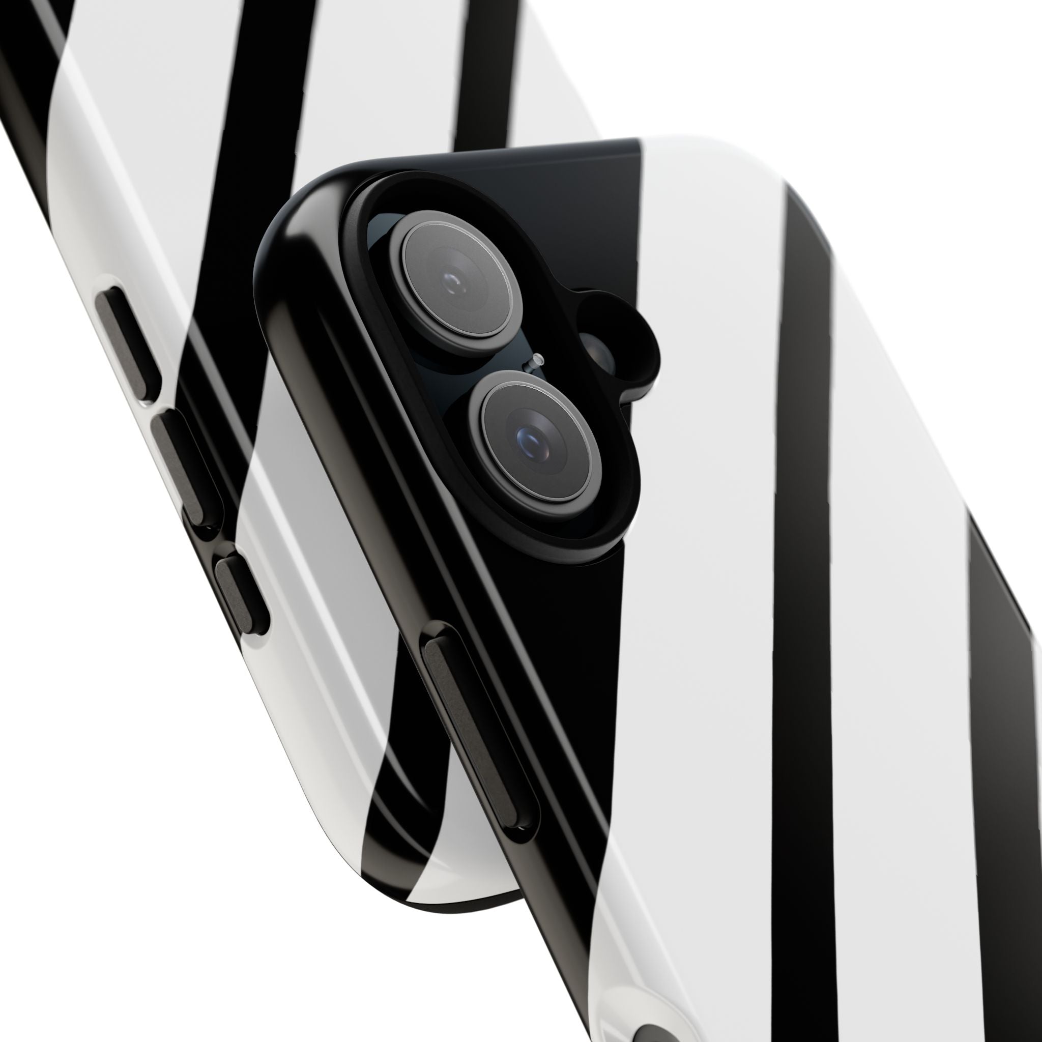 Diagonal Bands Noir iPhone 16 Pro Case - Tough