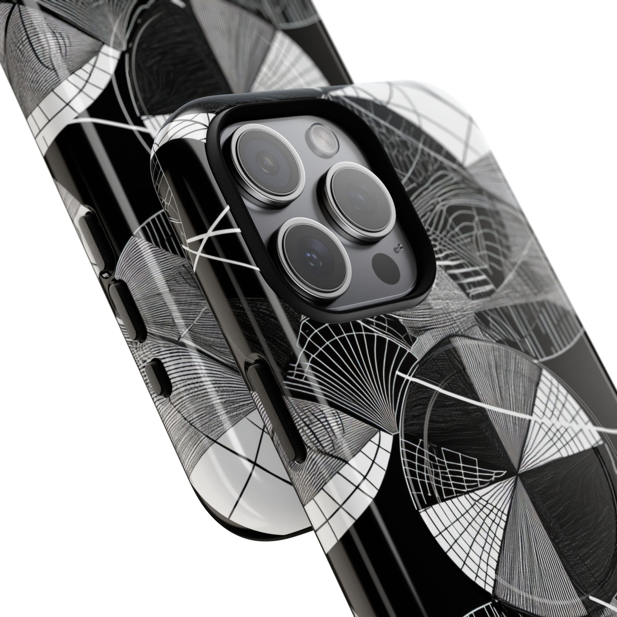 Labirinto a Cerchio Monocromatico iPhone 15 - Tough+