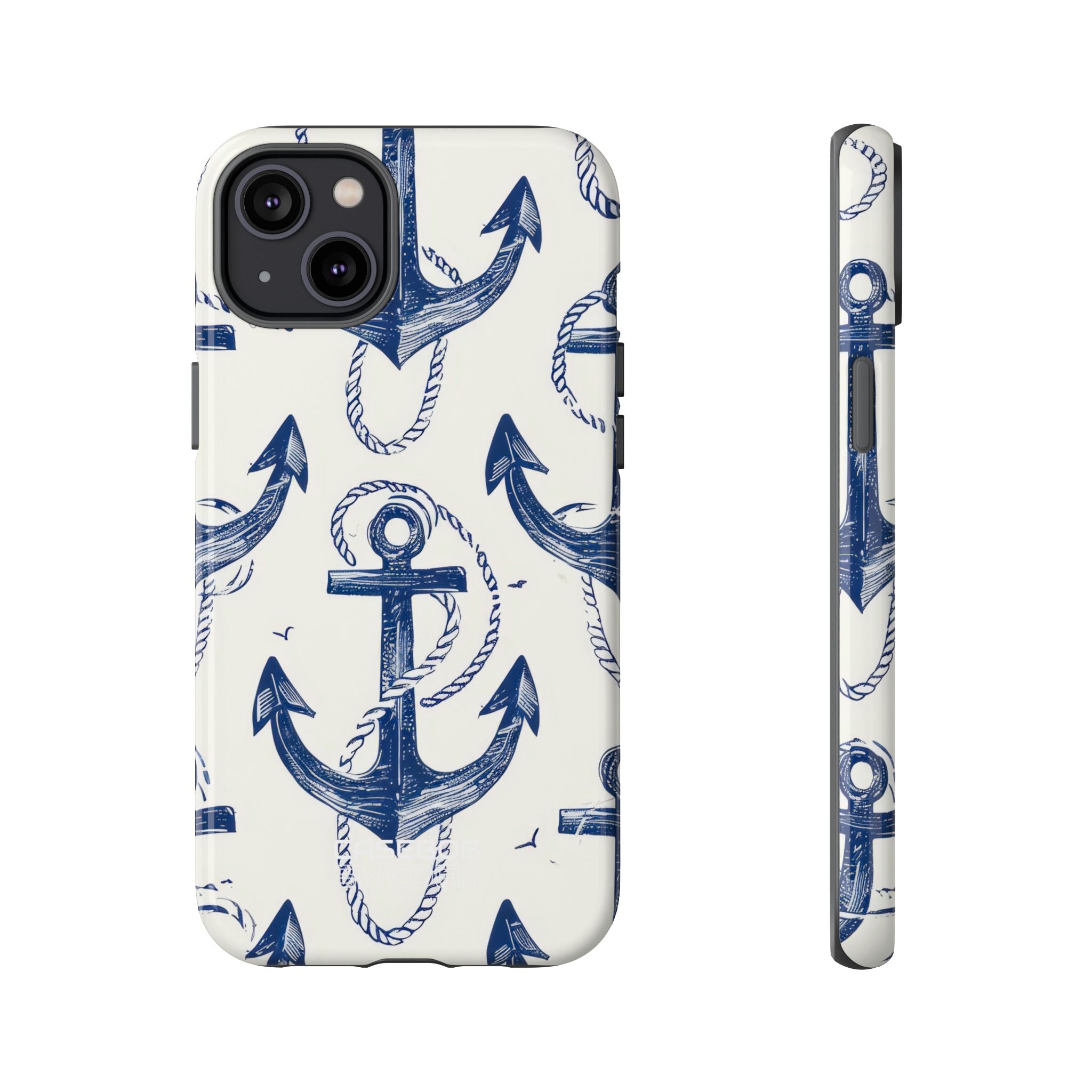 Arazzo con ancora blu navy iPhone 14 - Tough