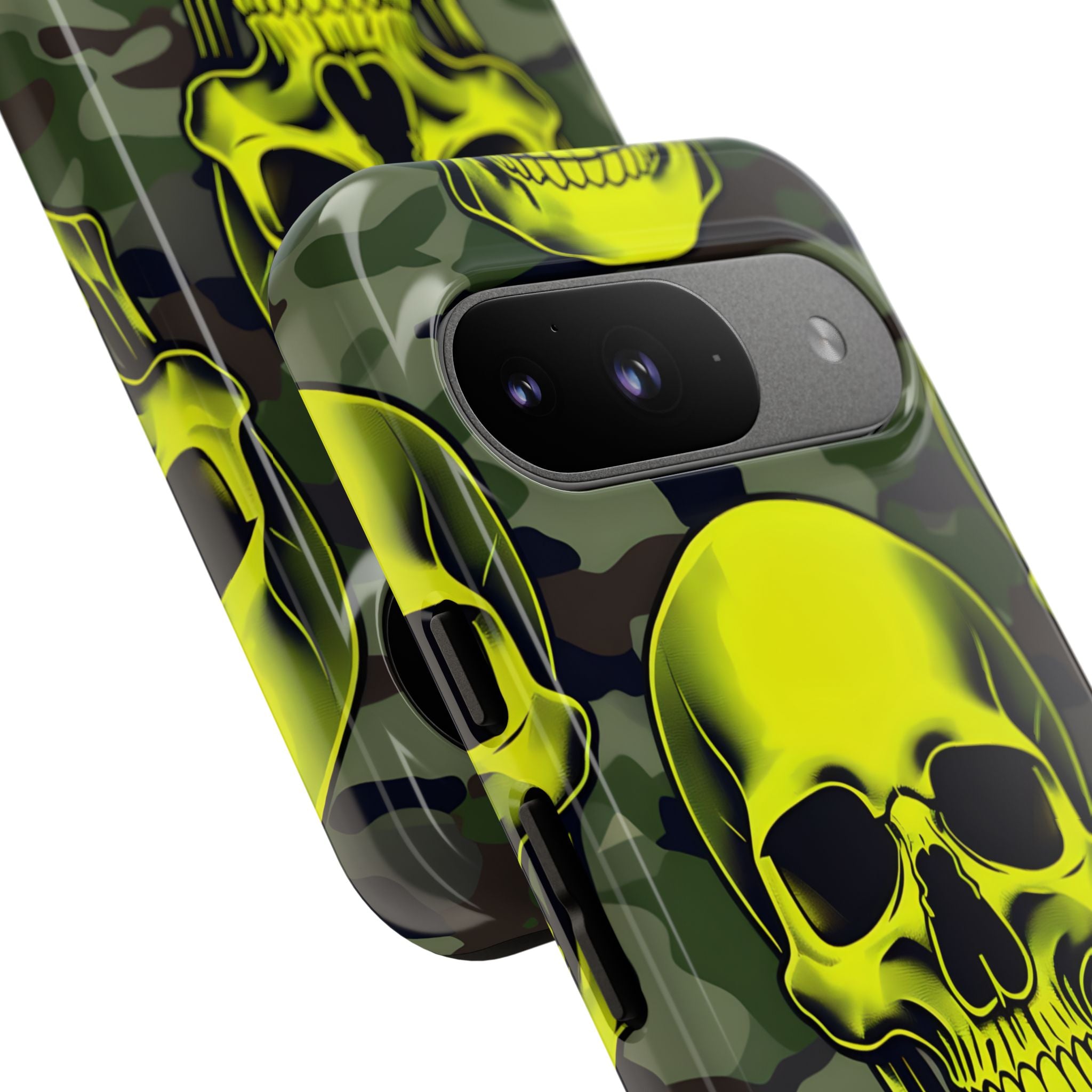 Neon Skull Camo Google Pixel 9 Case - Tough