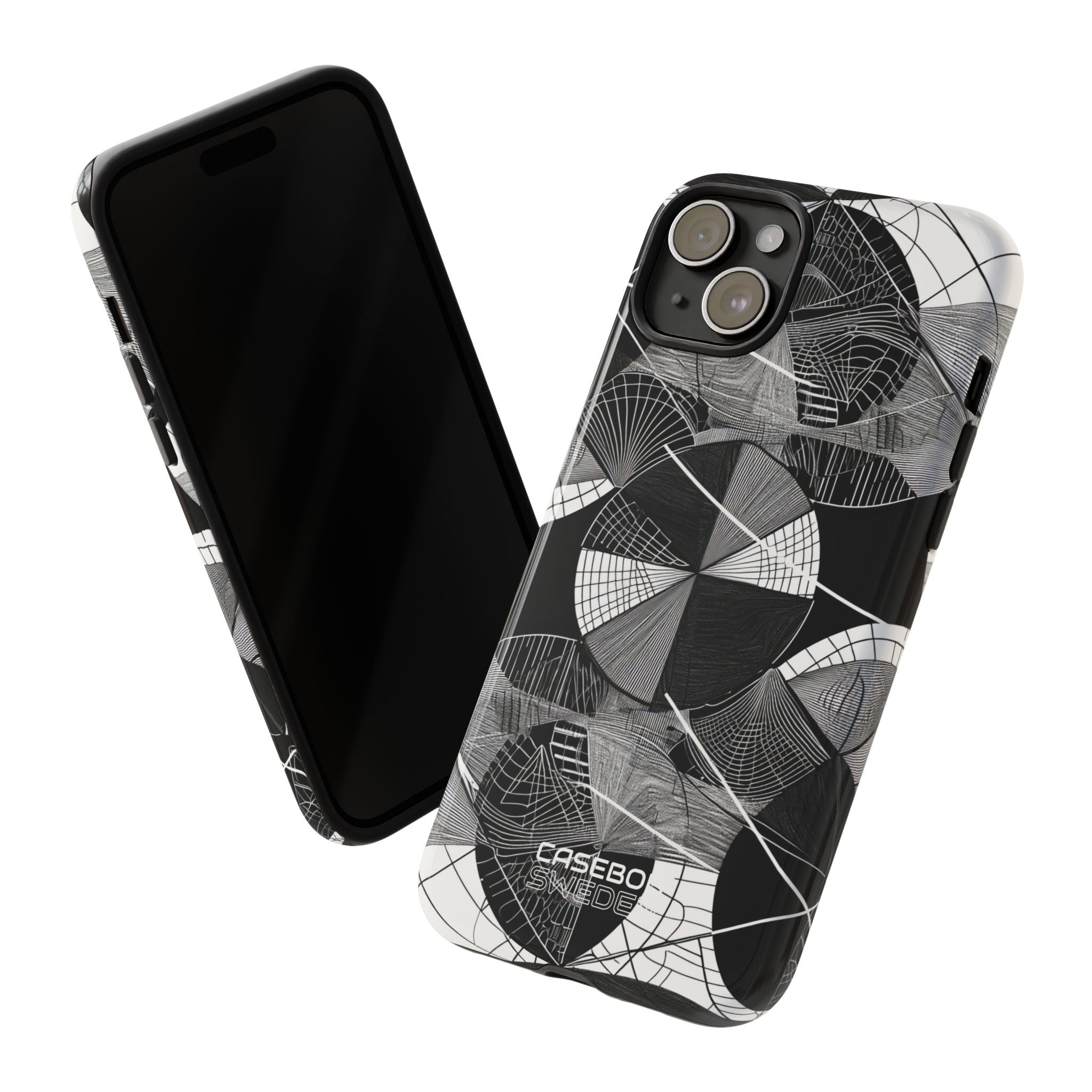 Labirinto a cerchi monocromatico iPhone 15 - Tough