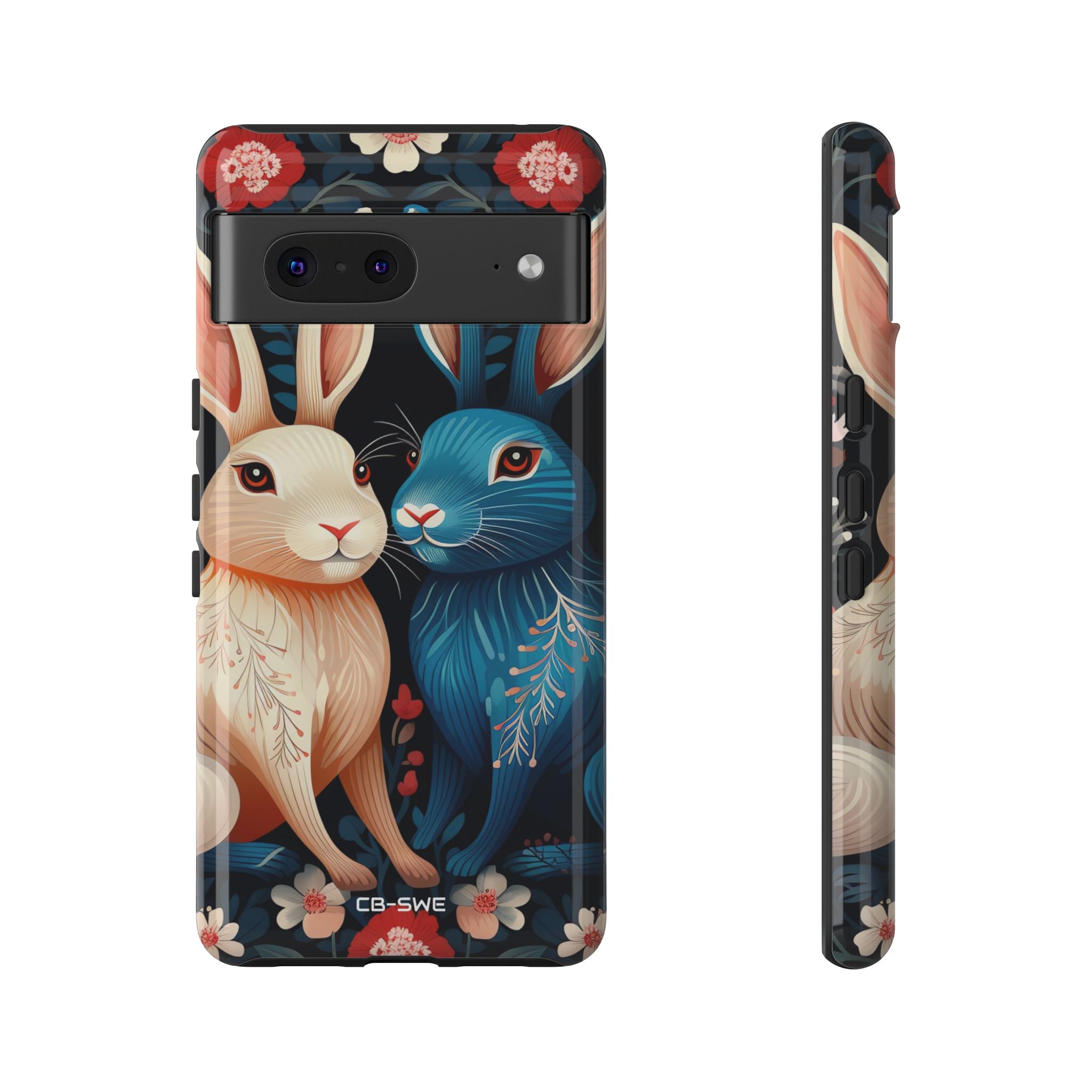 Rabbits Embrace Blossoms - Google Pixel Case