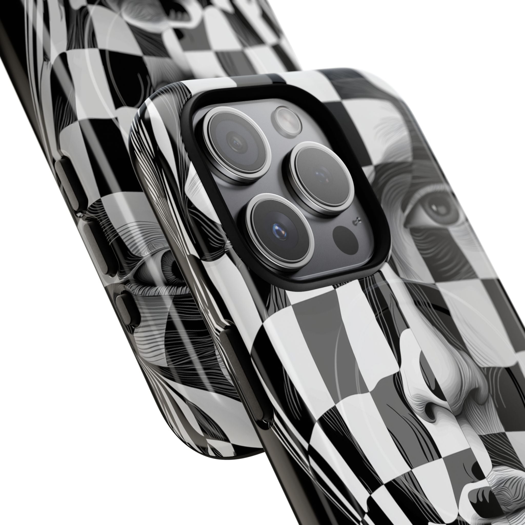 Checkered Face iPhone 15 Pro Case - Tough+