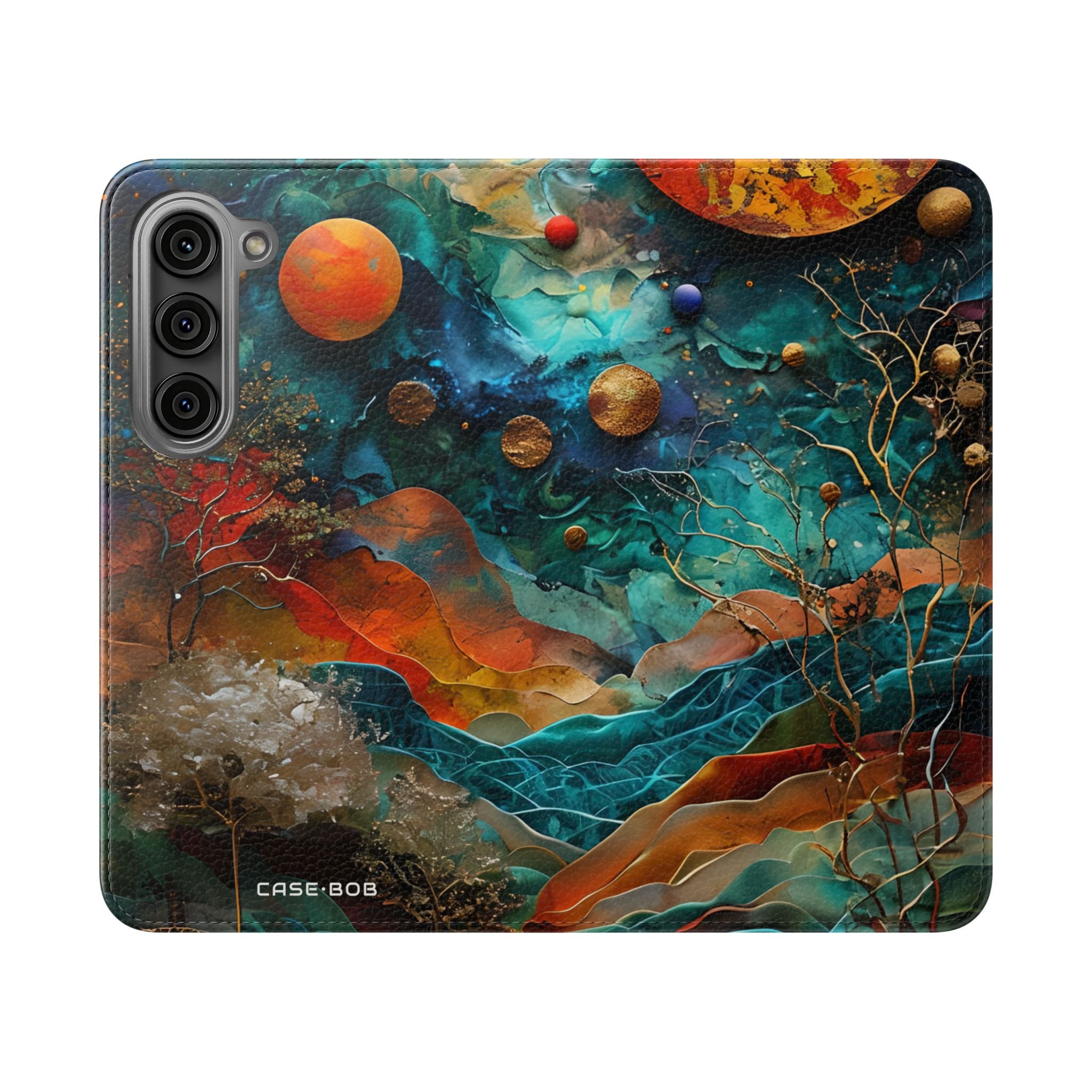 Solar Orbit Orange - Samsung S23 Case - Wallet