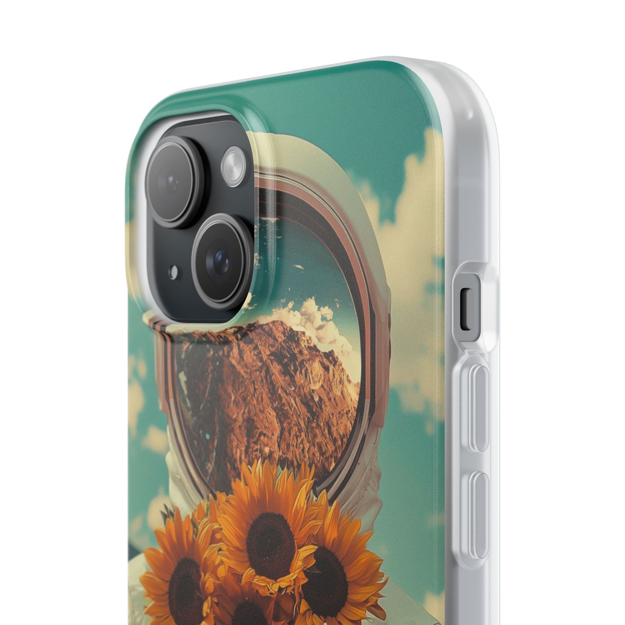 Sunflower Astronaut iPhone 15 Case - Soft