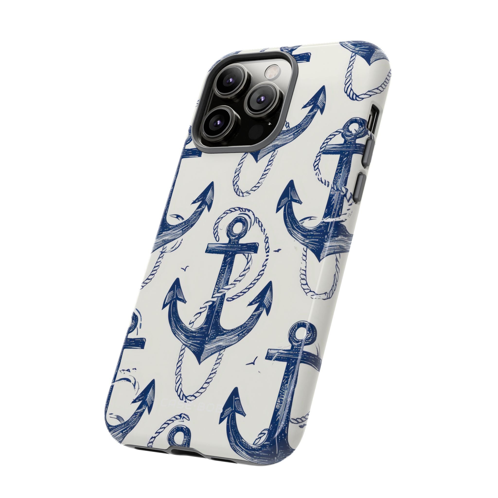 Navy Anchor Loop iPhone 14 Pro Max Case - Tough
