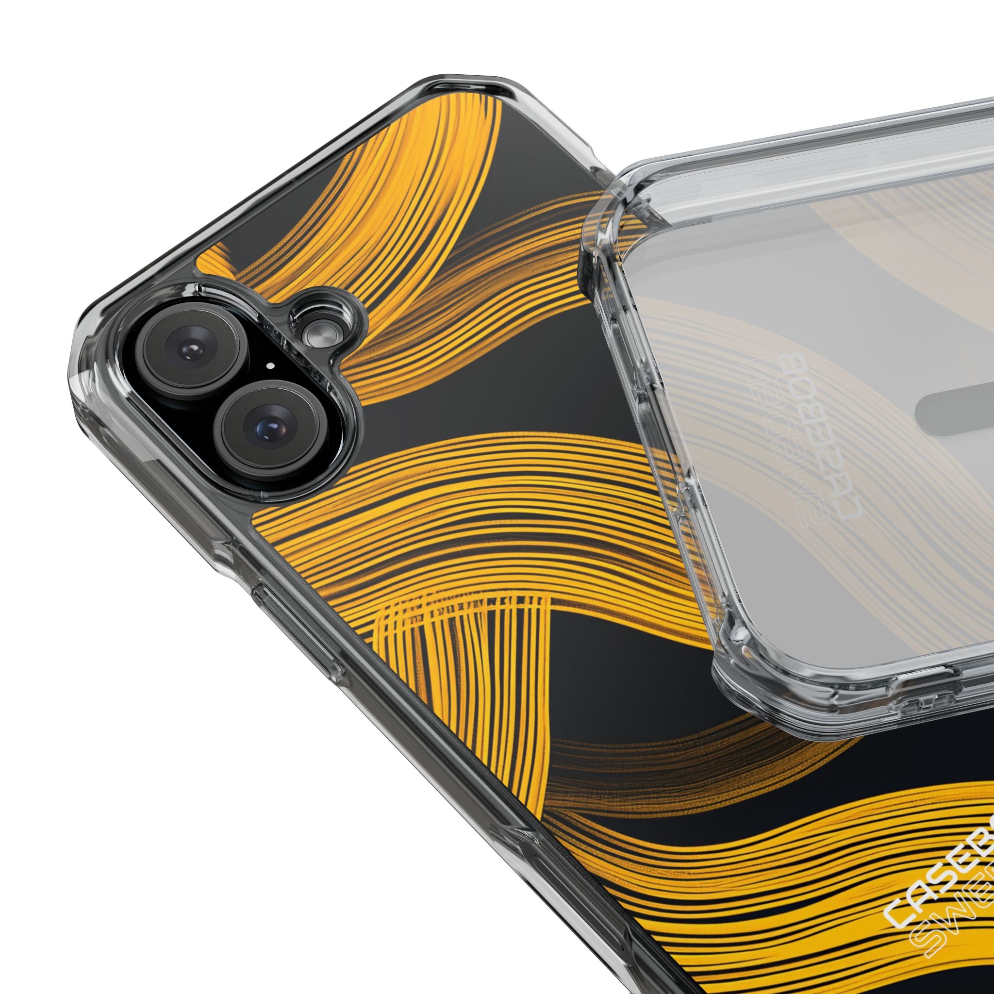 Yellow Flow Lines iPhone 16 - Impact Clear+