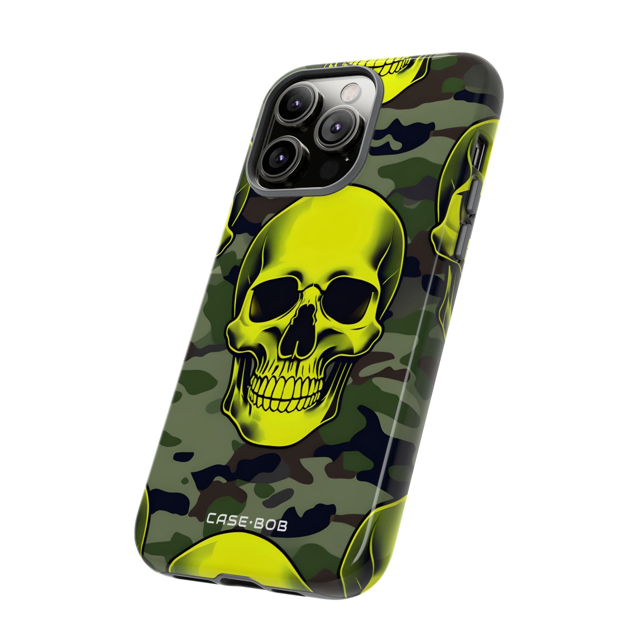 Neon Skull Camo iPhone 14 Pro Max Case - Tough