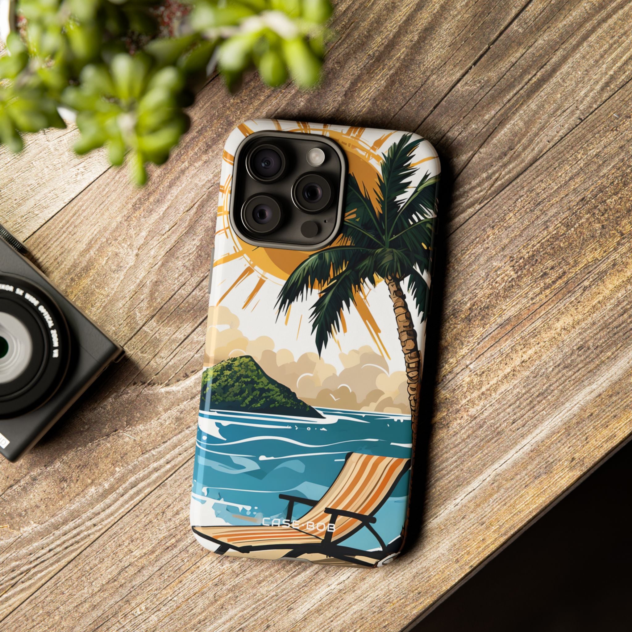 Sunny Palm Breeze iPhone 15 Pro Max Case - Tough