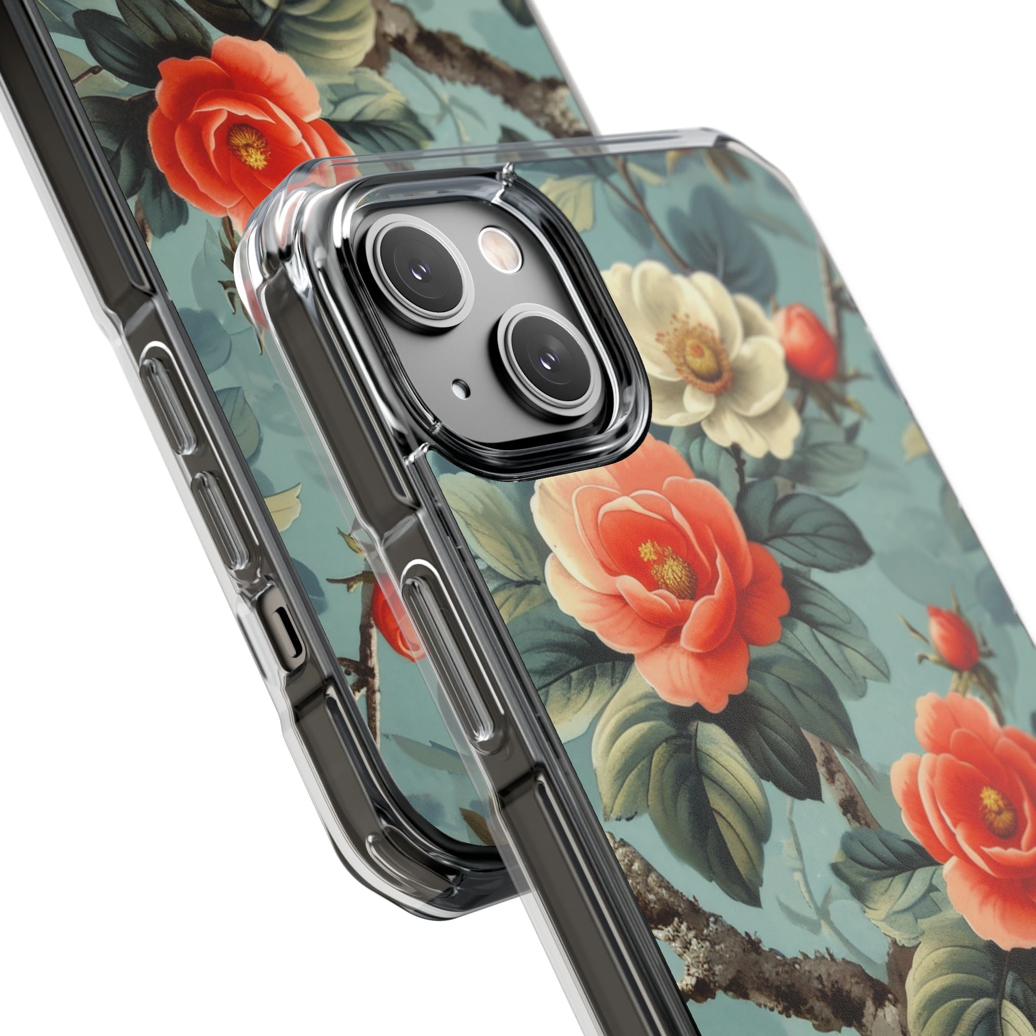 Coral Blossom Tapestry iPhone 14 - Impact Clear+