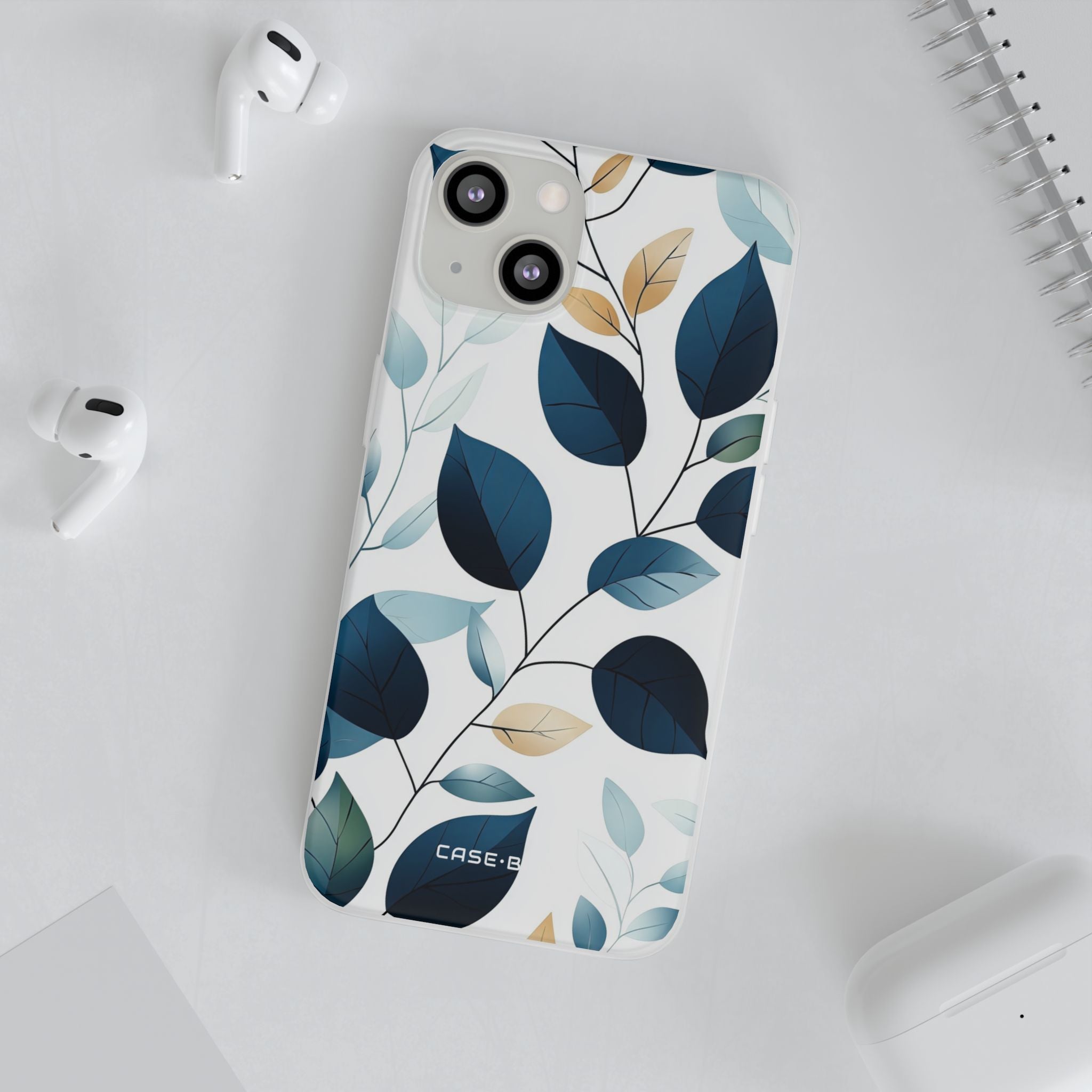 Navy Leaf Veins iPhone 13 - Soft