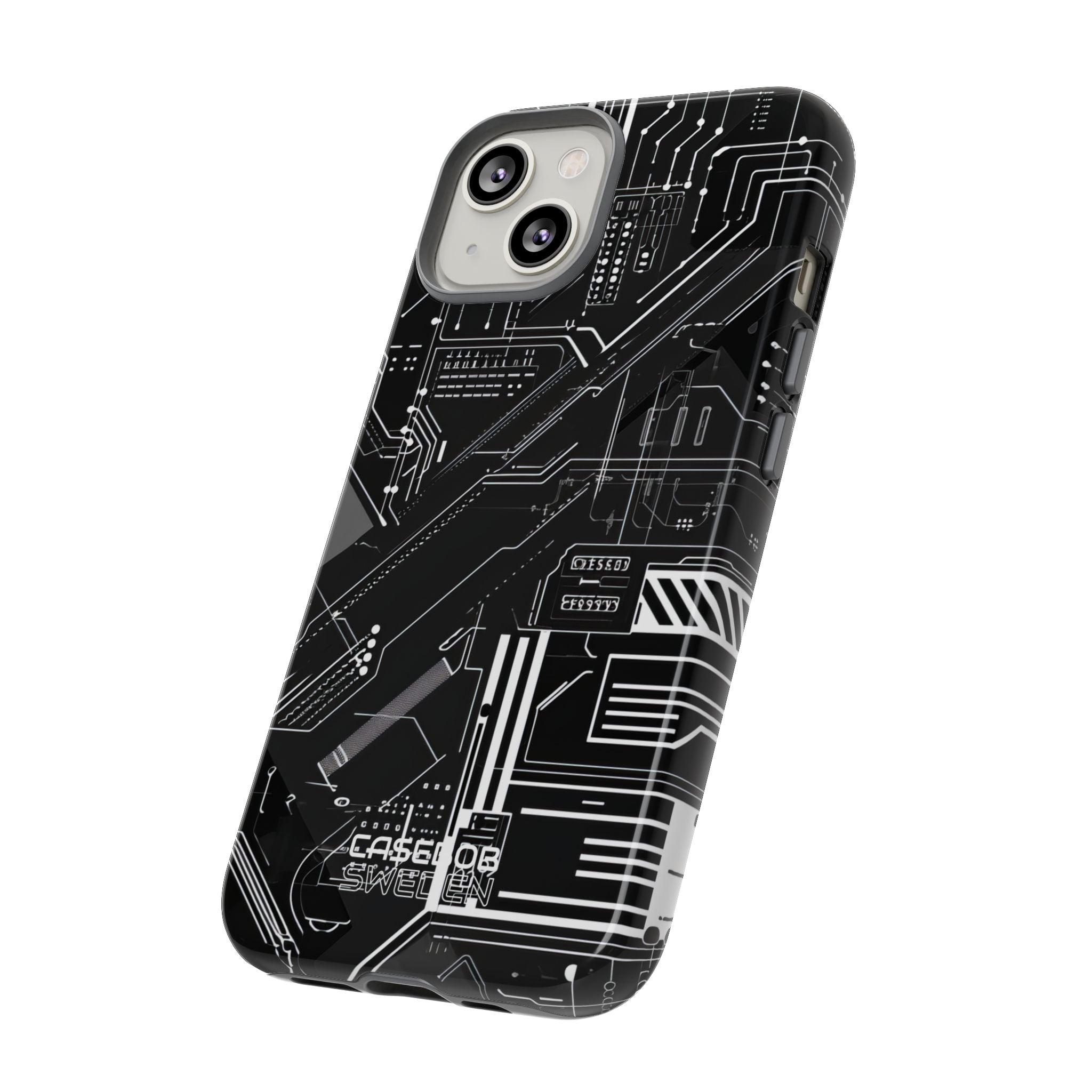 Futuristic Circuit Grid iPhone 14 - Tough