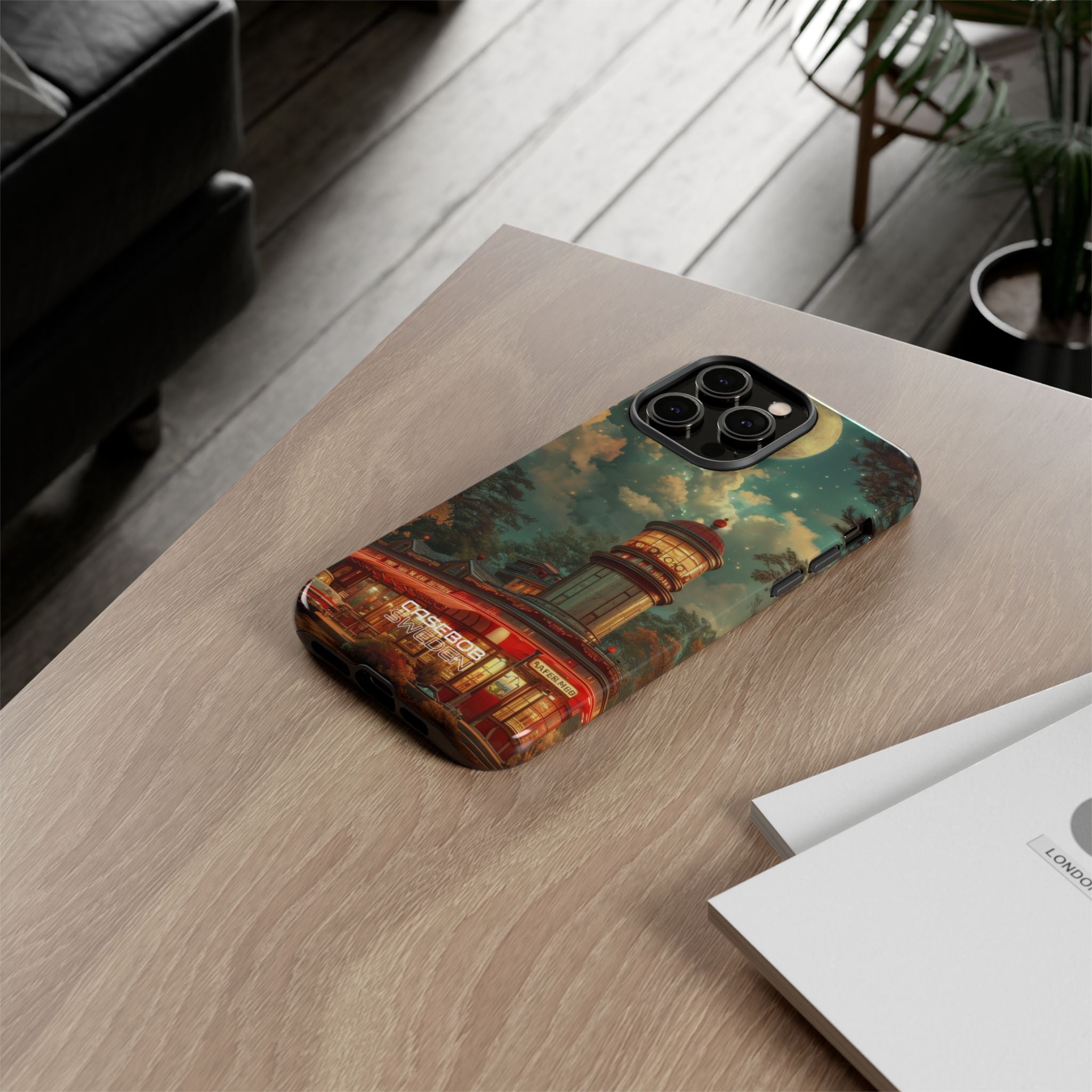 Retro Moonlight Cafe iPhone 14 - Resistente