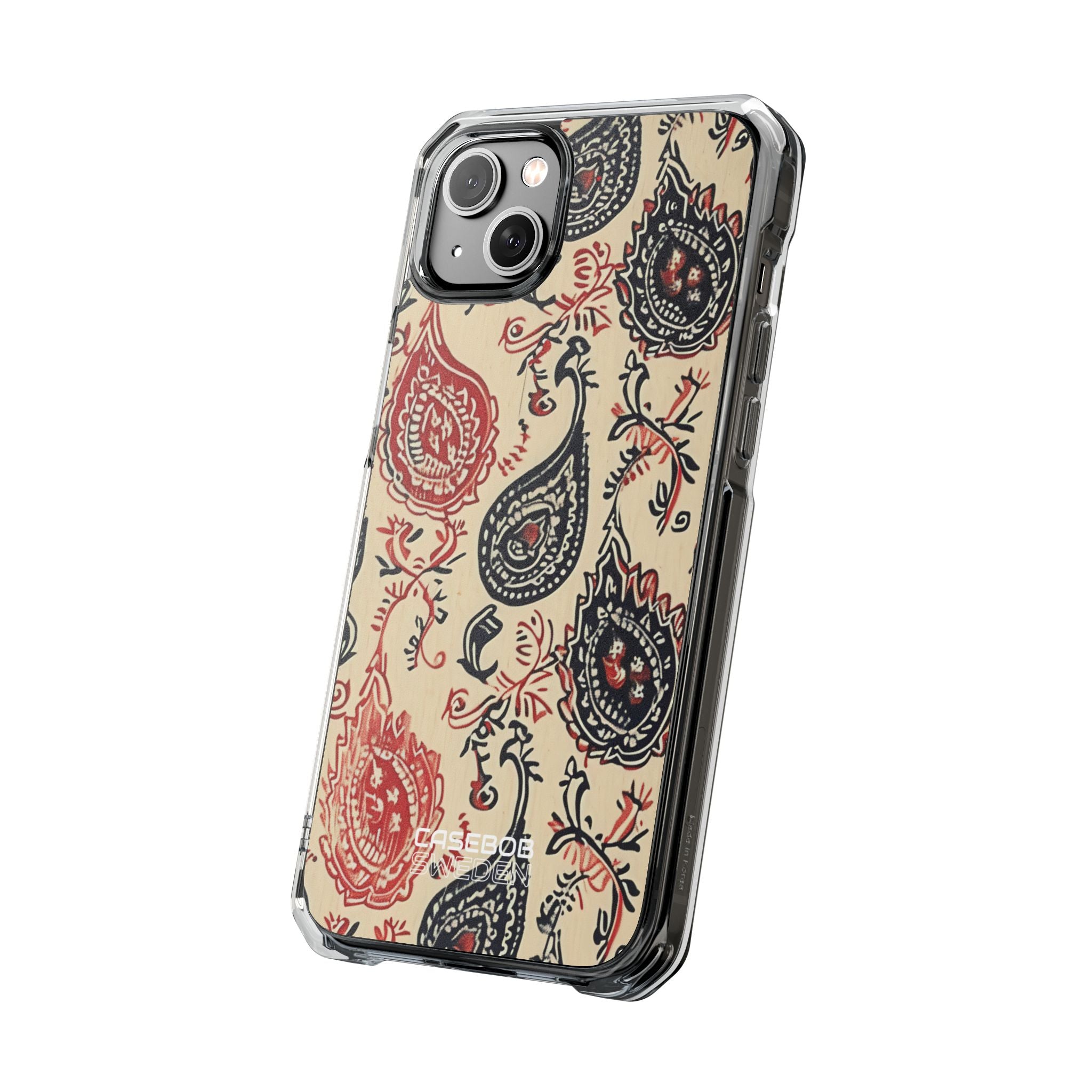 Navy Paisley Swirl iPhone 14 - Impact Clear+