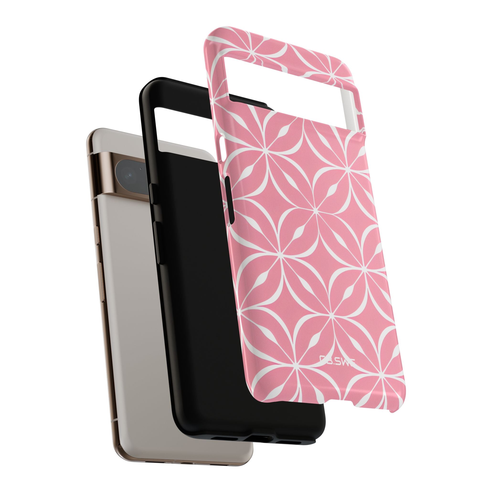 Intricate Overlapping Circle Geometric Light Pink Seamless Google Pixel 8 - Tough