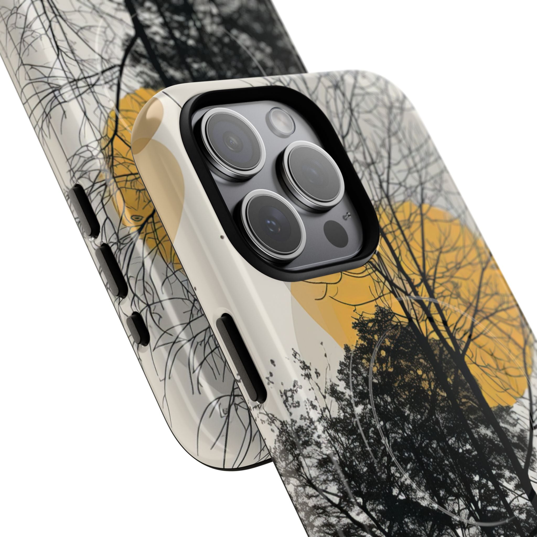 Silhouette della Foresta Dorata iPhone 15 - Tough+