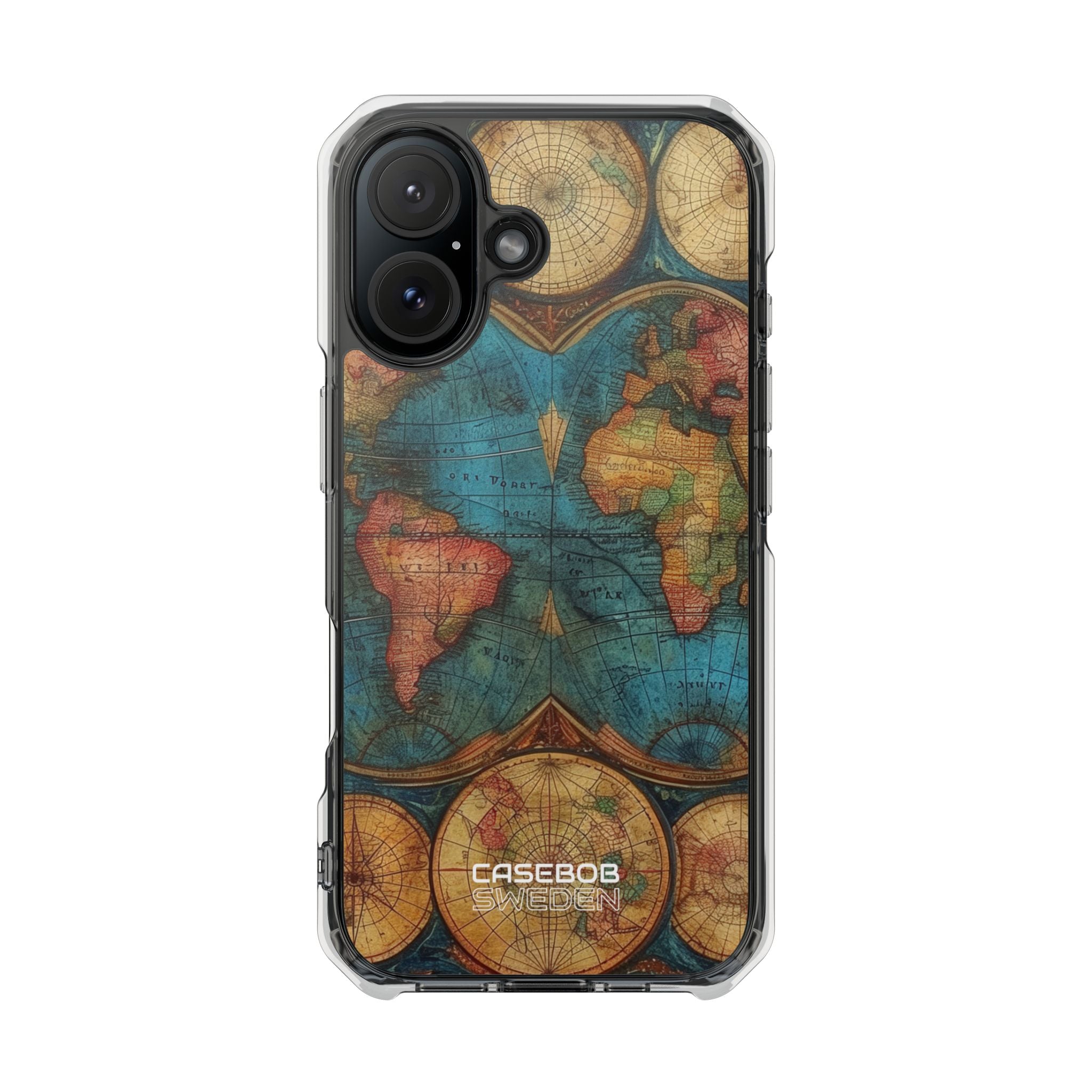 Vintage World Map iPhone 16 - Impact Clear+