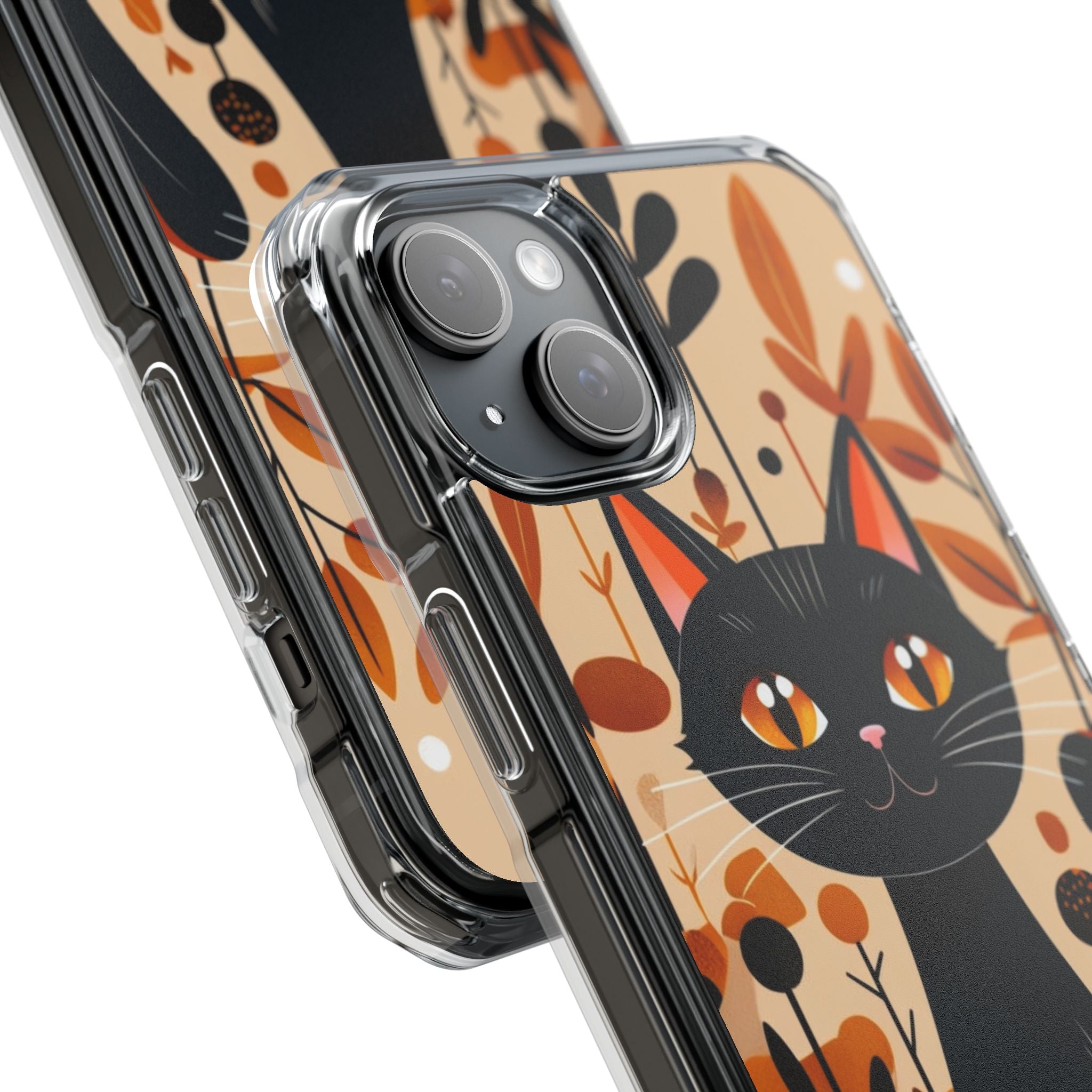 Black Cat Glow iPhone 15 Plus Case - Impact