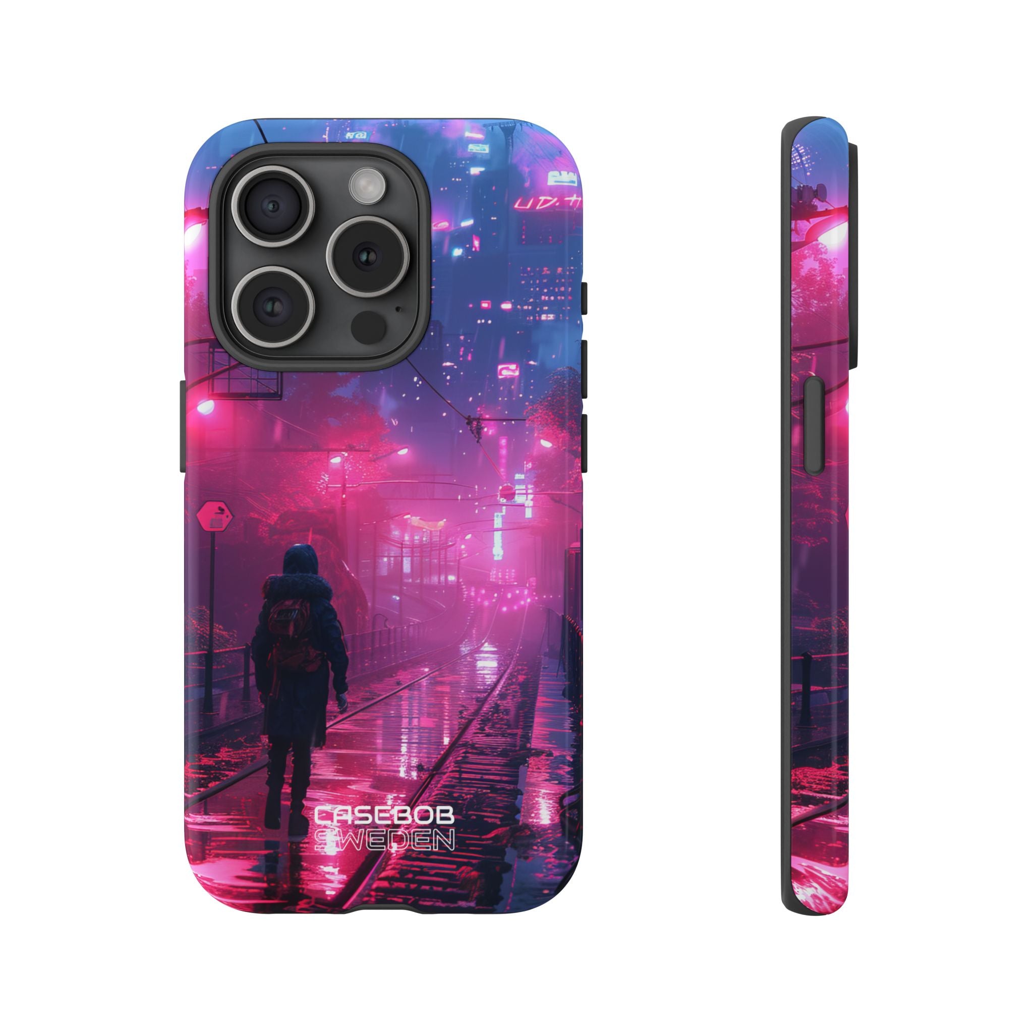Neon Shadow City iPhone 15 - Tough