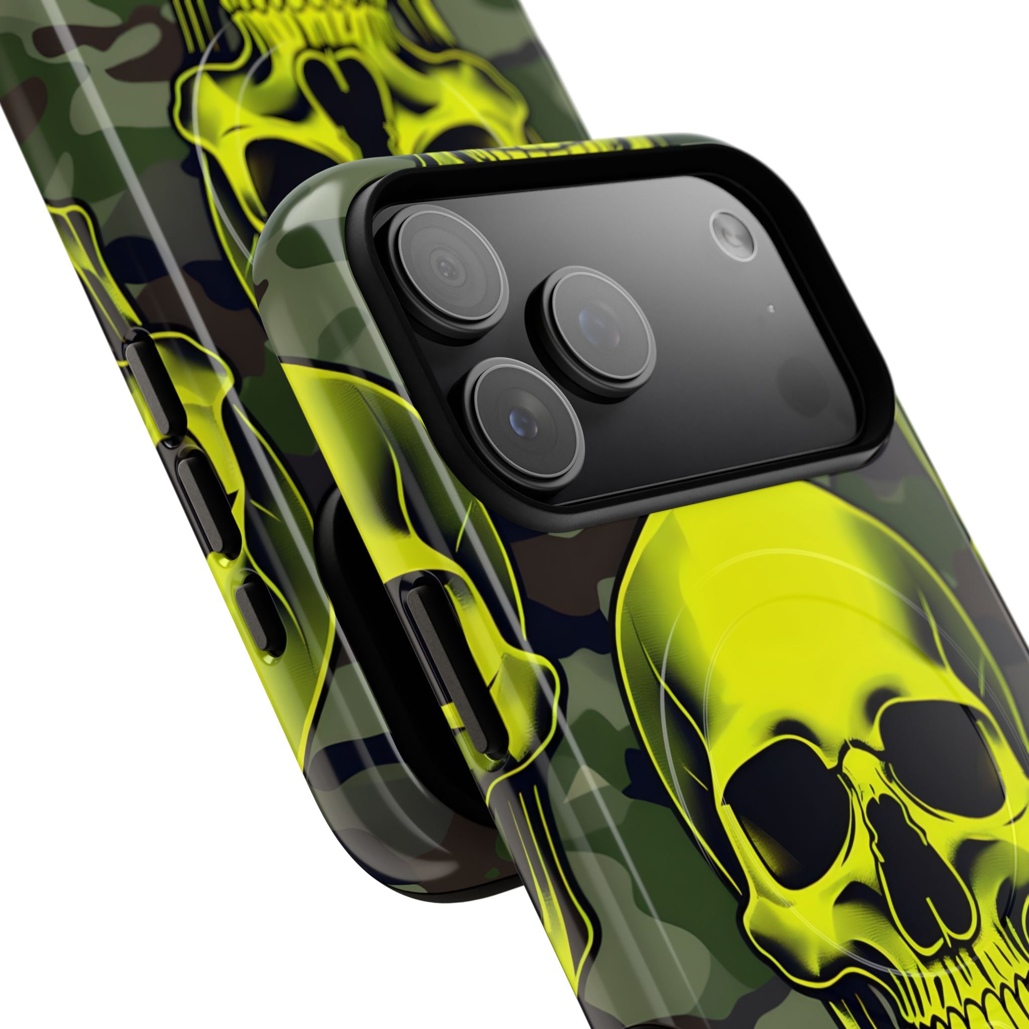 Neon Skull Camo iPhone 17 Pro Max Case - Tough+