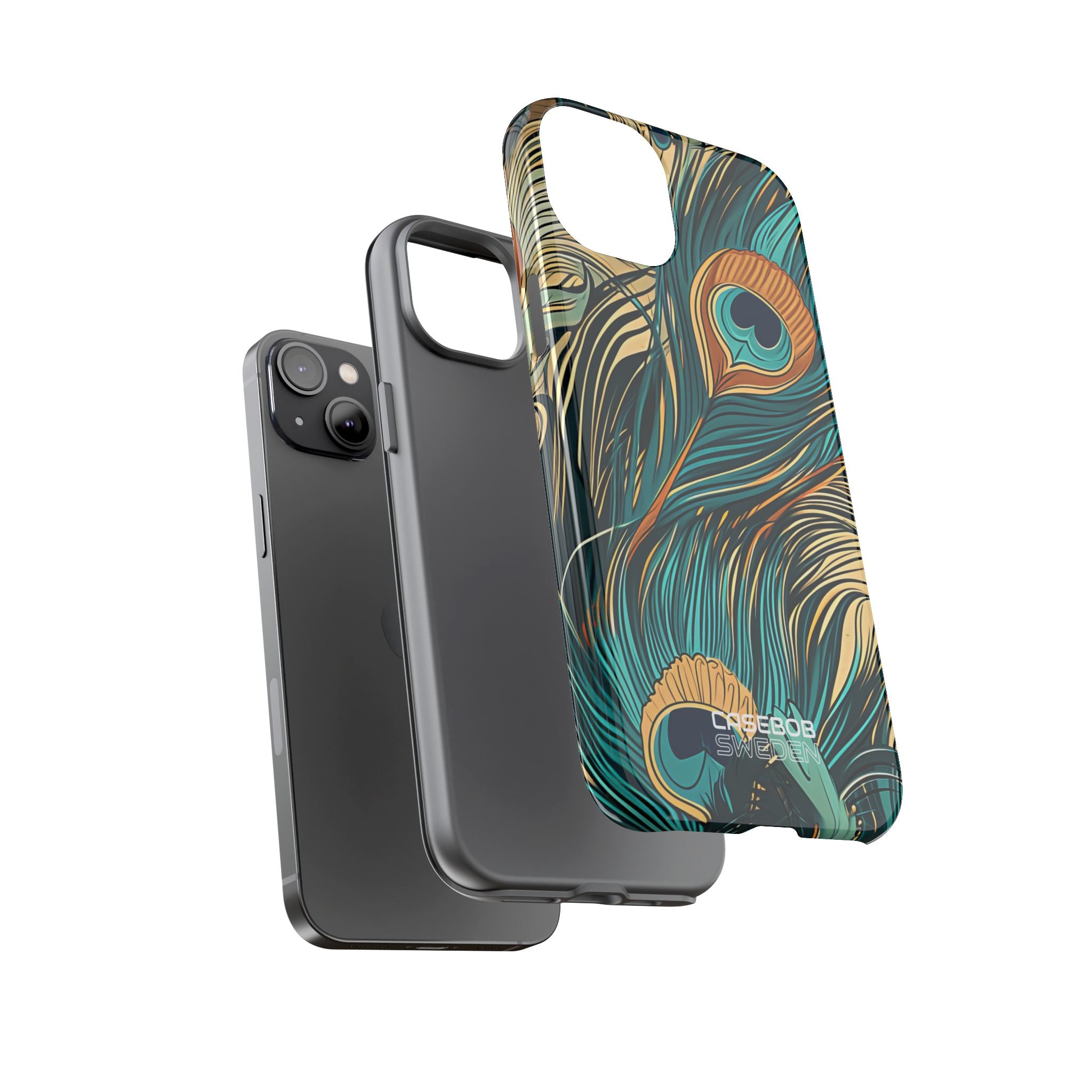 Vortice di piume di pavone iPhone 14 - Tough