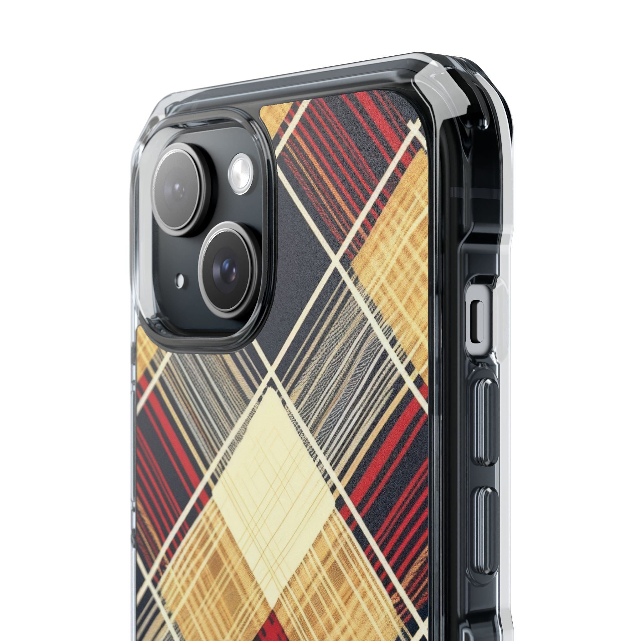 Plaid Diamond Tapestry iPhone 15 - Impact Clear+