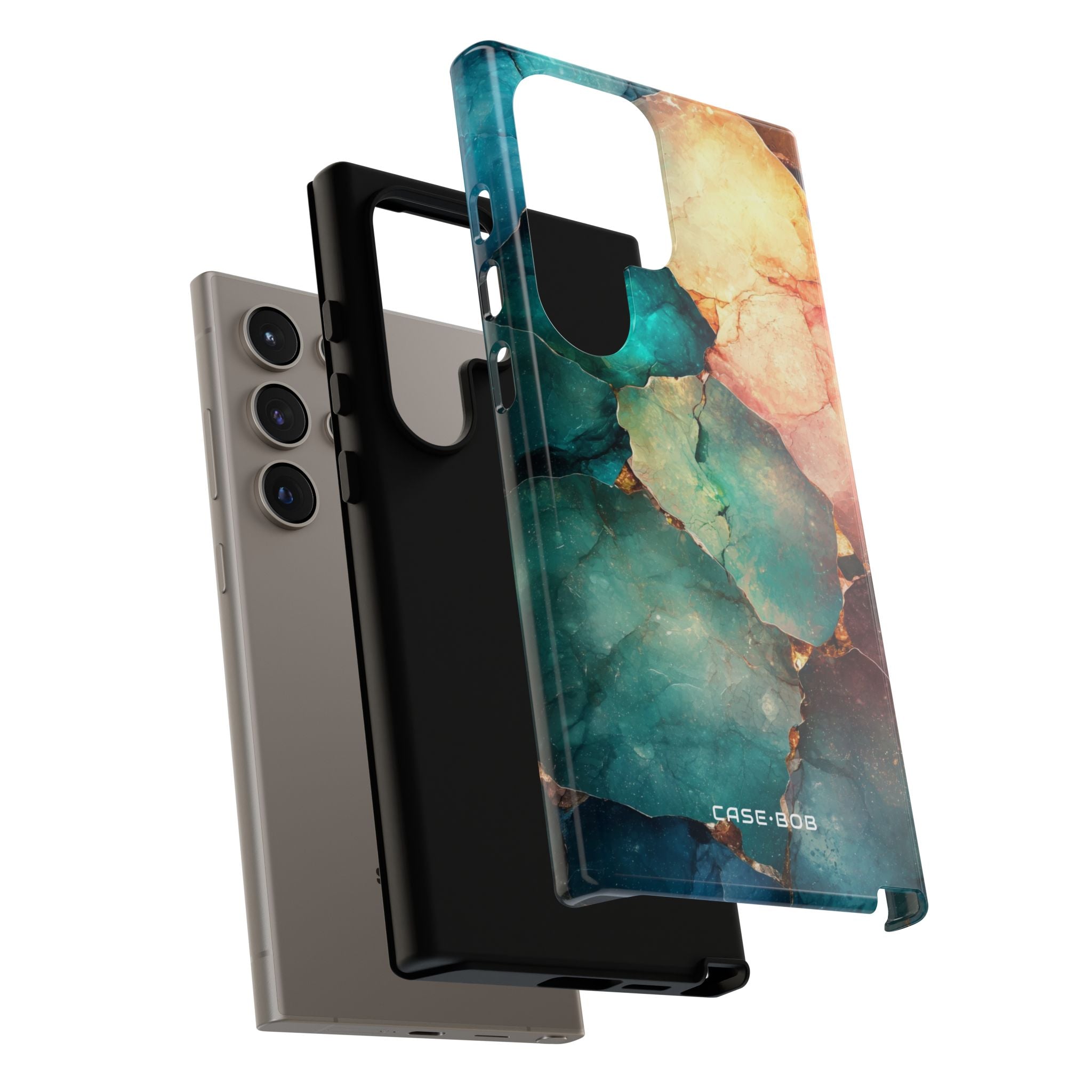 Teal Mosaic Veins Samsung S24 Ultra Case - Tough