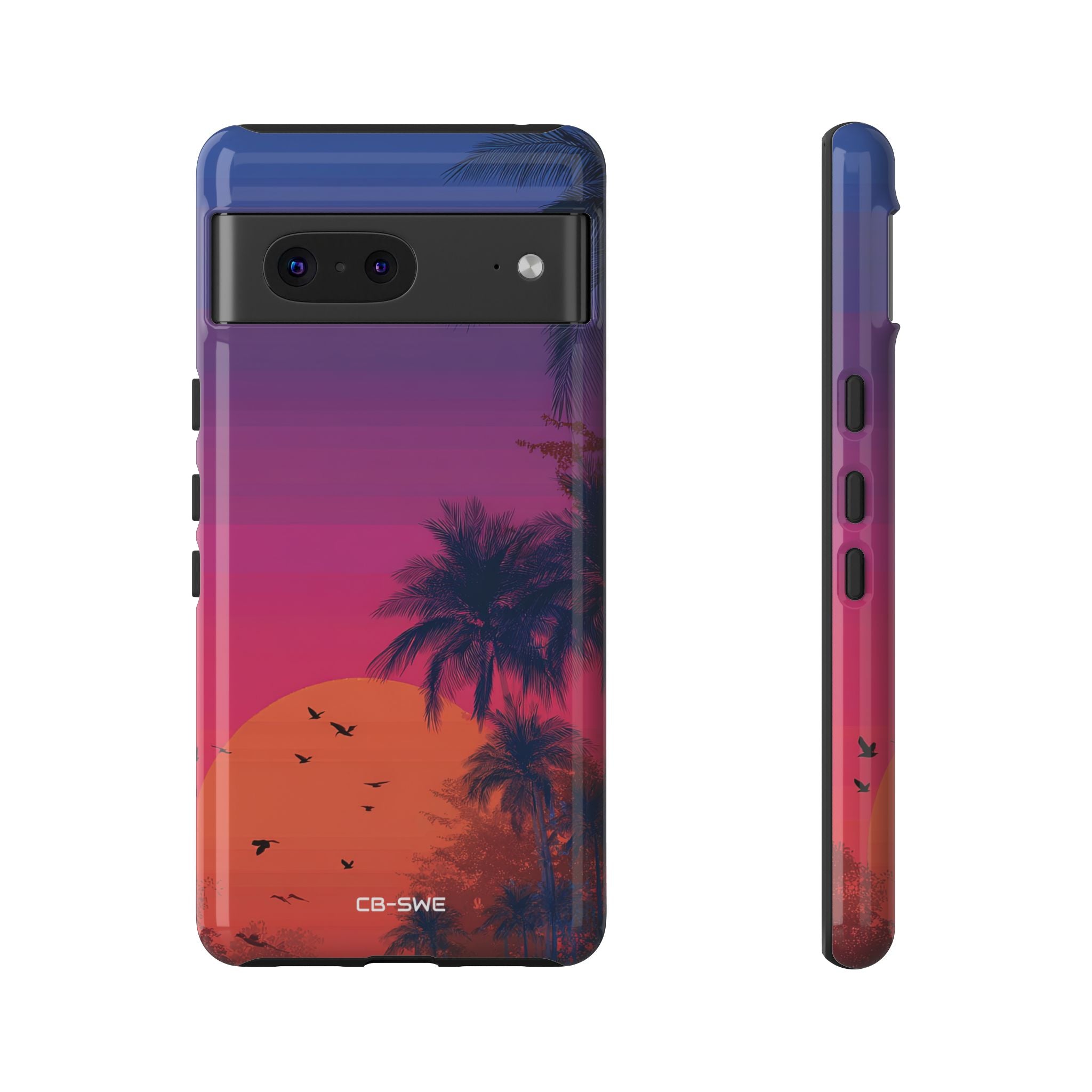 Tropical Sunset Silhouettes - Google Pixel Case