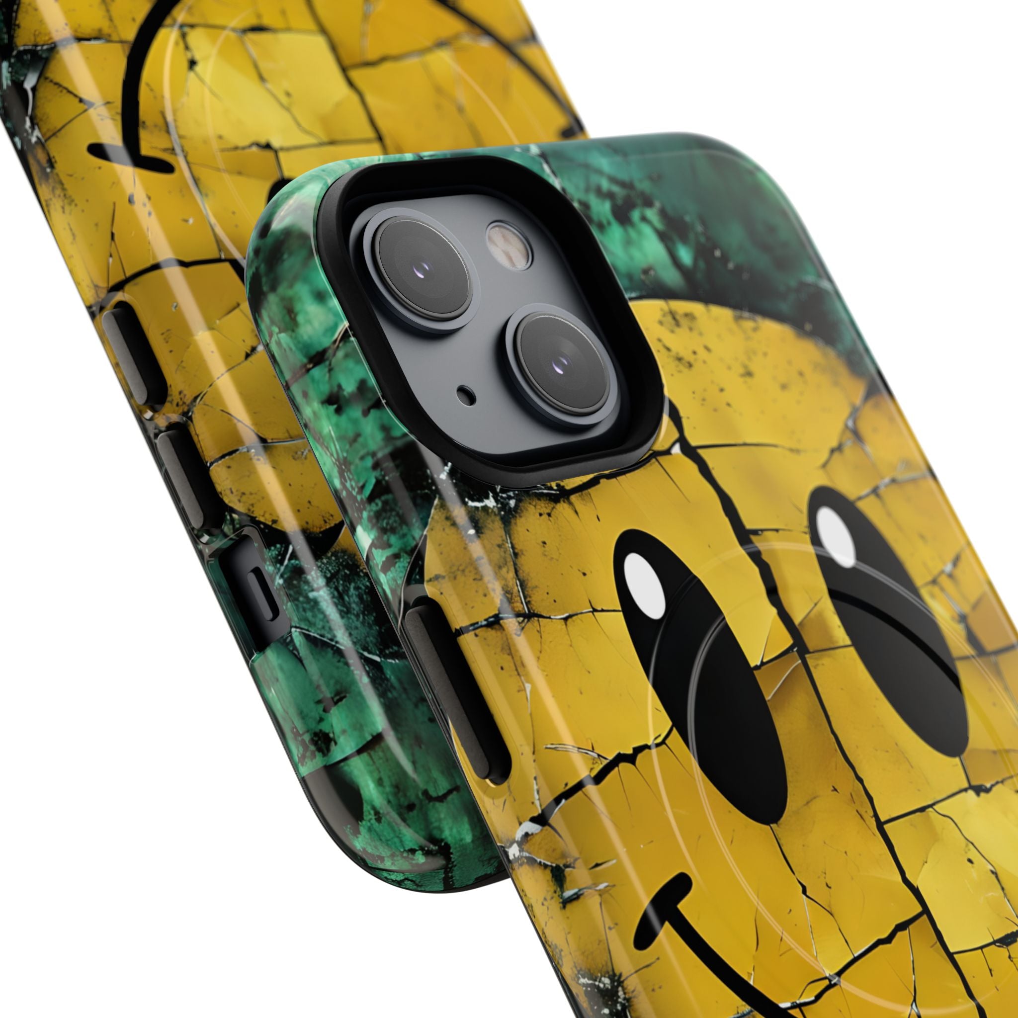 Cracked Smiley iPhone 14 Case - Tough+
